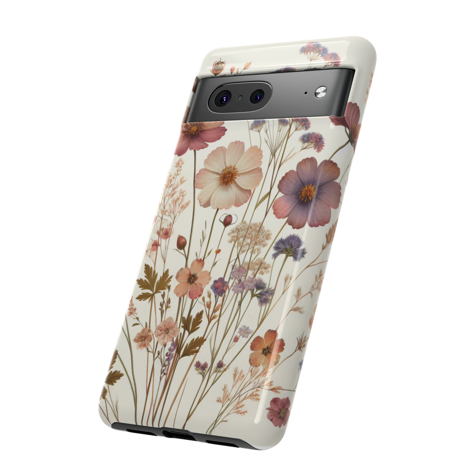 Wildflower Boho Luxury Phone Tough Case Floral Elegant Durable Stylish for Modern Devices iPhone 15, Samsung iPhone Samsung Accessory Gift for Her.