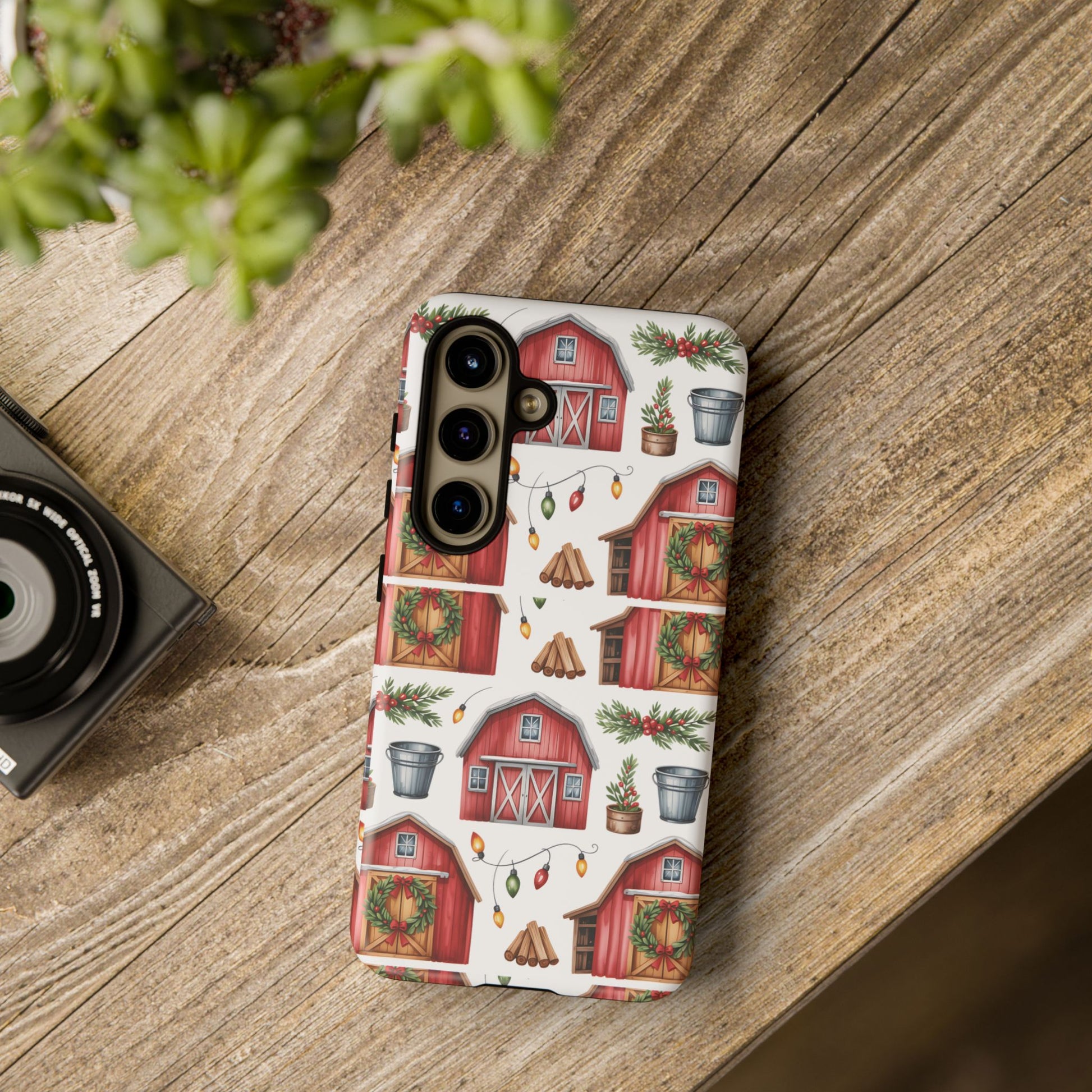 Farmhouse Christmas Design Phone Case - Stylish, Protective Cover for All Models Gift for Mom Accessory Gift for Her