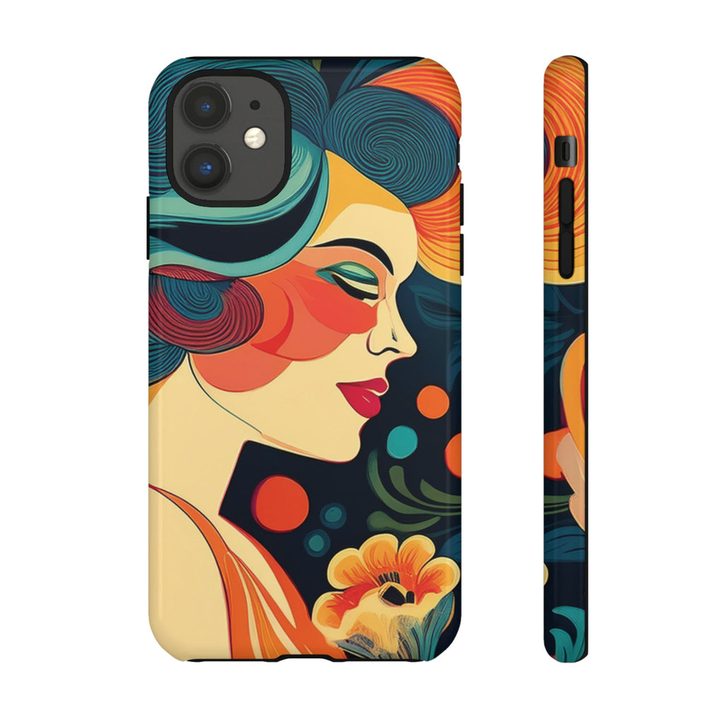Coque de Téléphone Esthétique Années 50 Rétro Design d'Inspiration Vintage aux Couleurs Pastel Housse Style Mid-Century pour Modèles iPhone et Samsung Galaxy