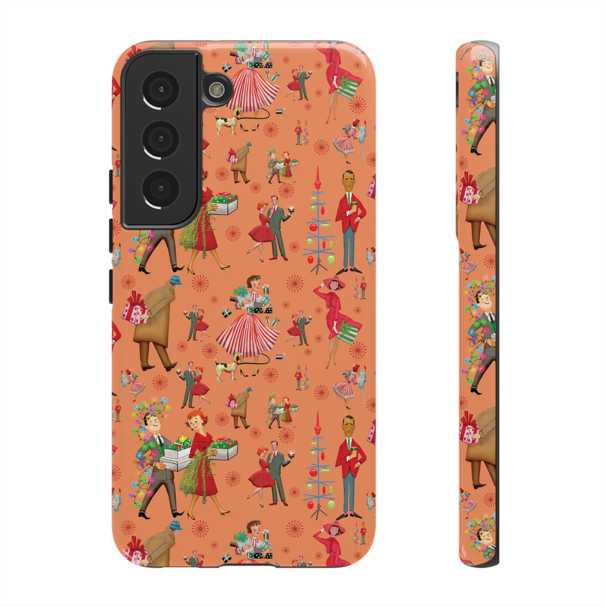 Retro Christmas 50s Phone Case Unique Holiday Protection for Your Device | Stylish & Durable Cover Gift for Her Phone 17, 16, 15, Samsung iPhone Accessory Gift for Her