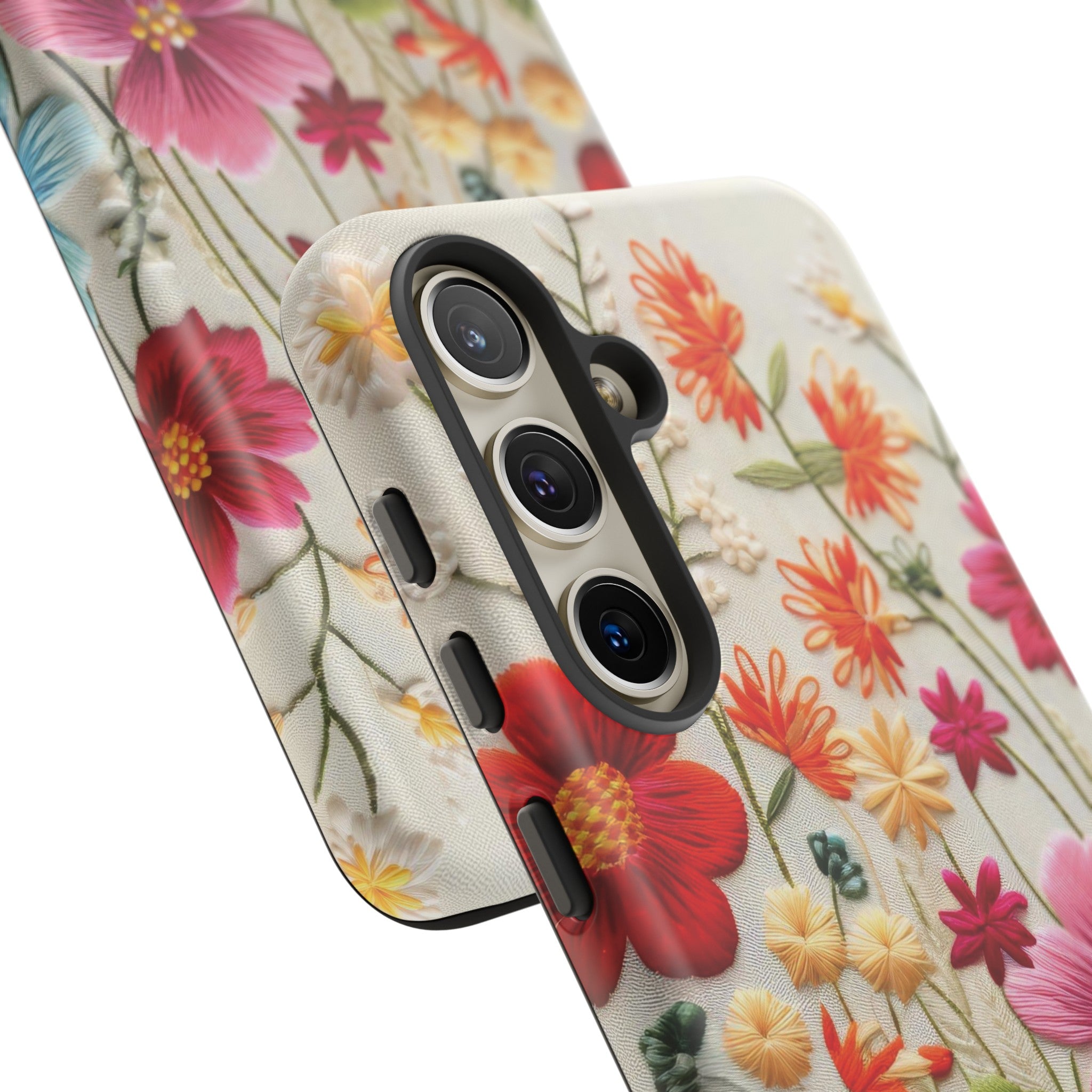 3D Floral Phone Case Elegant Faux Flower Durable for iPhone Samsung Smartphone iPhone 15, 14, 13 Samsung Gift for Mom