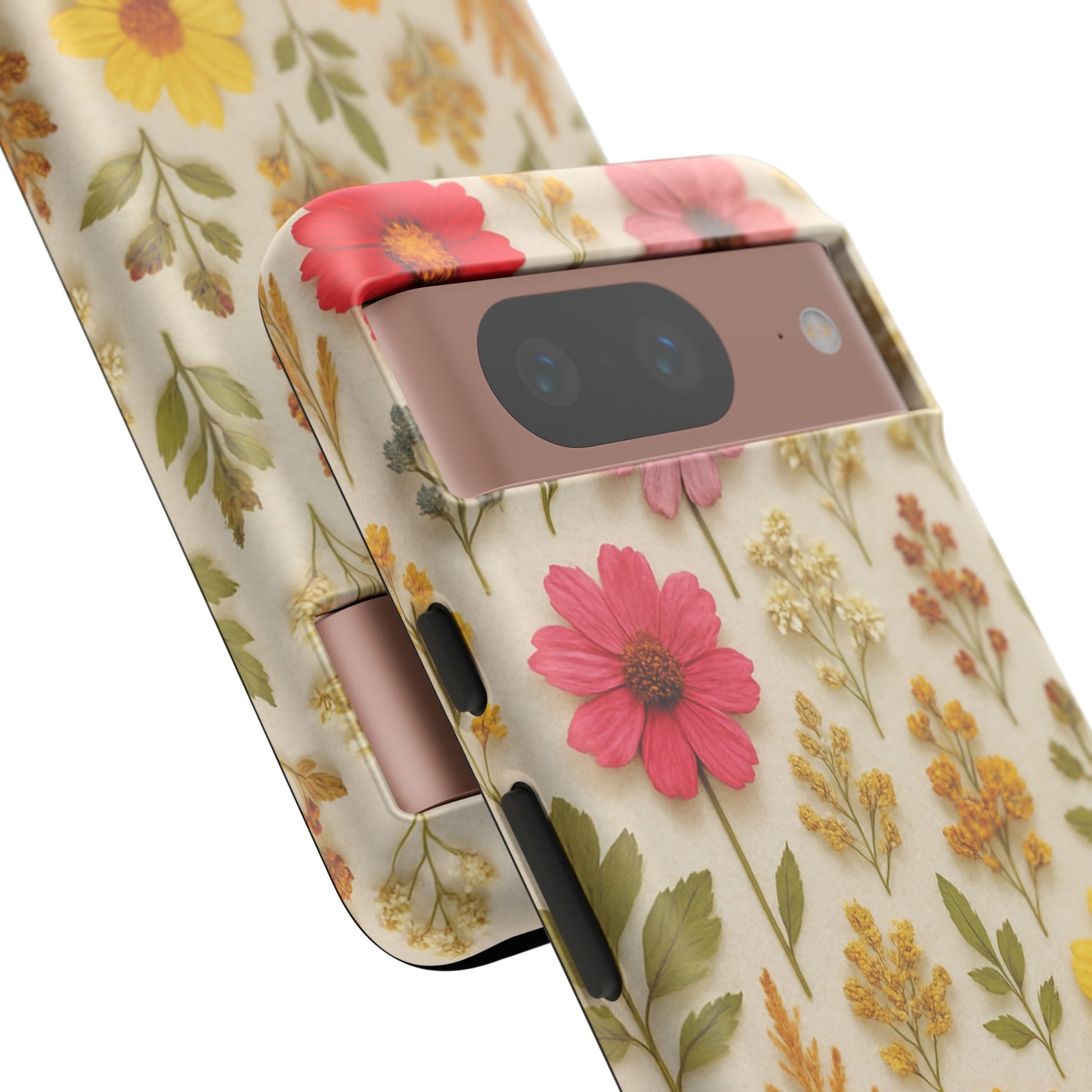 Dried Flowers Illusion Phone Case – Realistic Botanical Aesthetic, Colorful Pressed Floral Art, Trendy Nature-Inspired Protective Cover  iPhone & Samsung Models