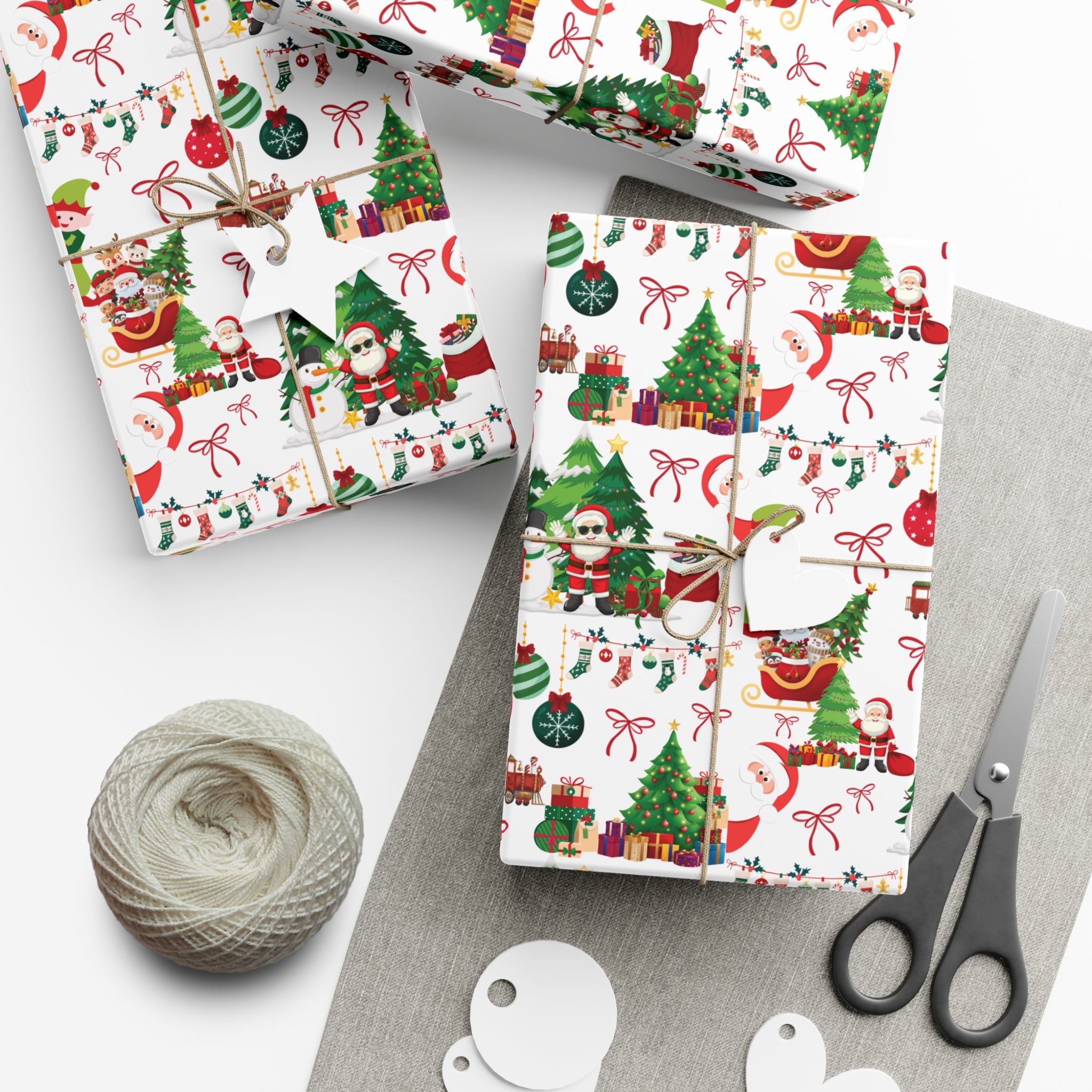 Fun Santa Christmas Theme Wrapping Paper Premium Festive Gift Wrap Roll, Classic Holiday Design, Great for Presents, Durable, Vibrant, and Perfect for Seasonal Gifting