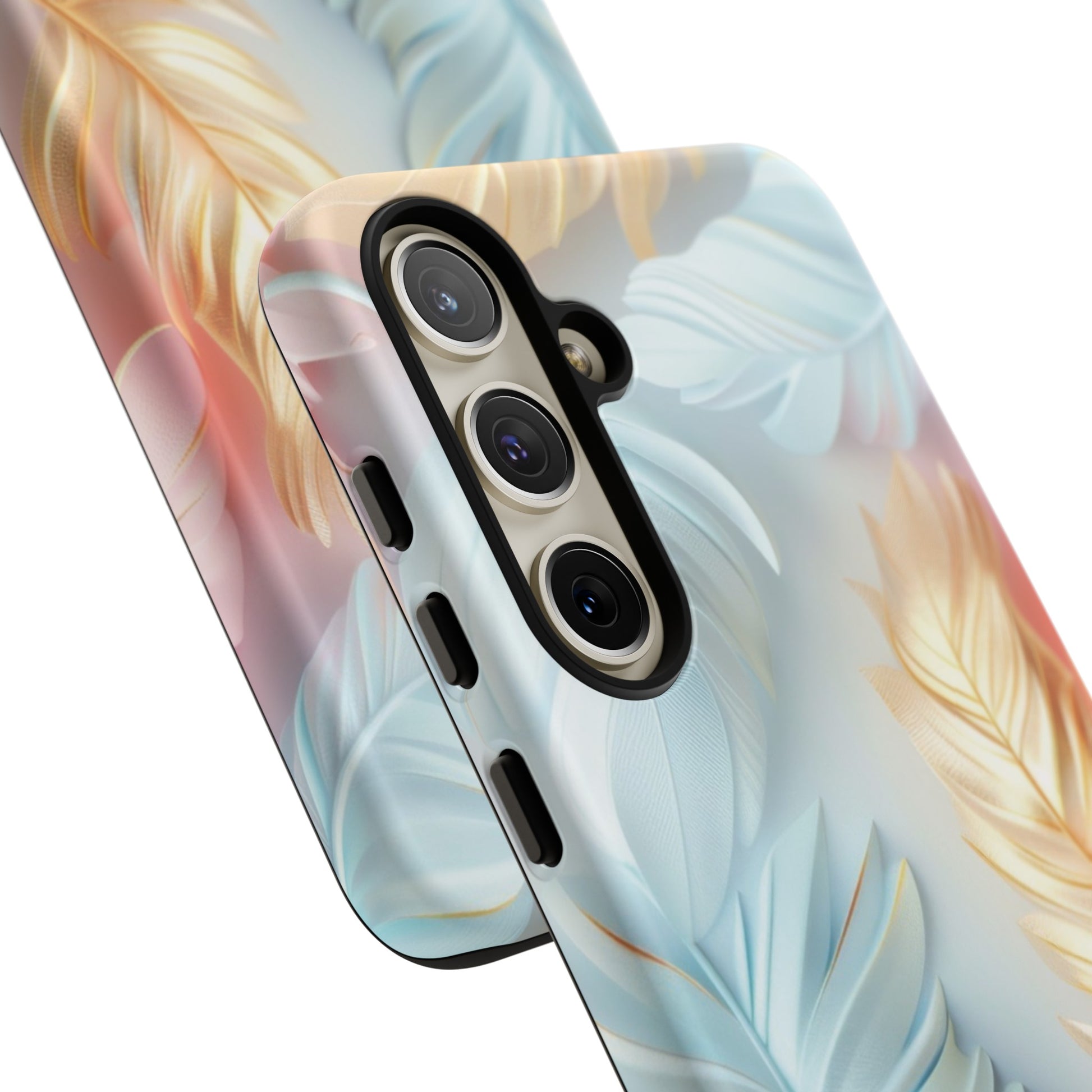 Pastel Feathers Protective Phone Case Gift for Her Phone 15, Samsung iPhone Samsung Gift for Her Case iPhone 15, Samsung iPhone Samsung Accessory Gift for Her