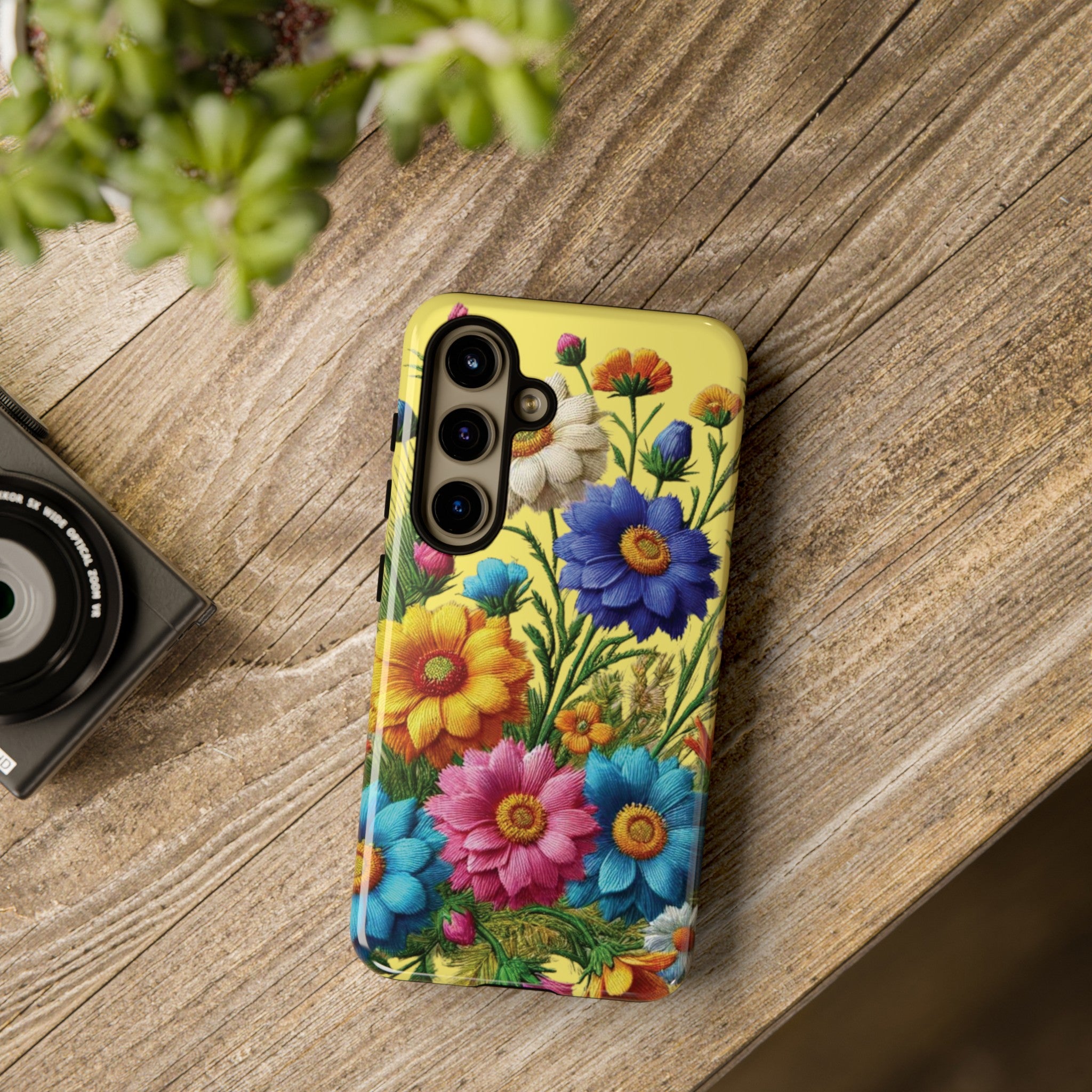 Phone Case Yellow Bright Floral Protective Phone Case Gift for Her Phone 15, Samsung iPhone Samsung  iPhone 15, Samsung iPhone Samsung Accessory Gift for Her