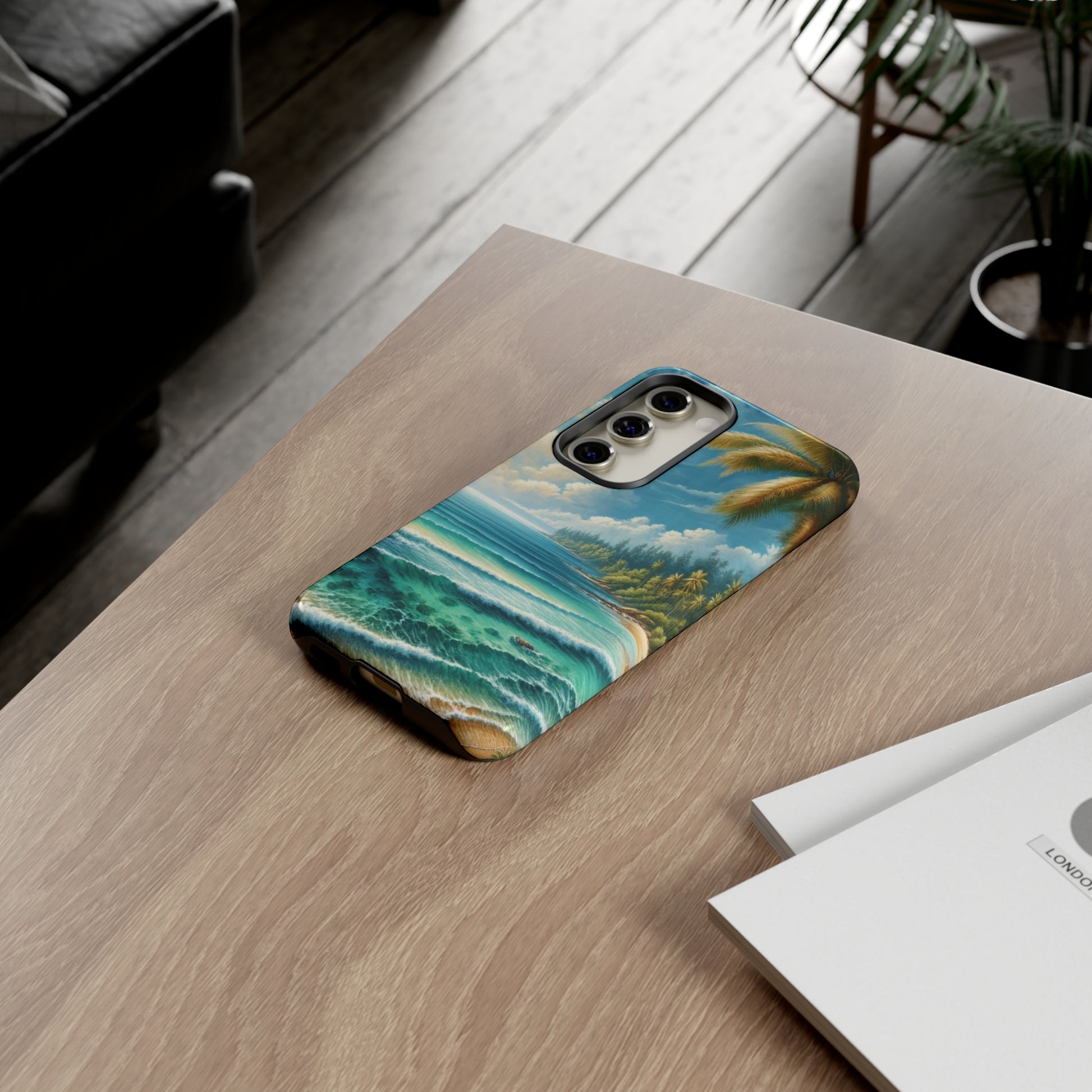 Coastal Serenity Ocean Beach View Protective Phone Case Gift for Her Phone 15, Samsung iPhone Samsung Gift for Her Case iPhone 15, Samsung iPhone Samsung Accessory Gift for Her.