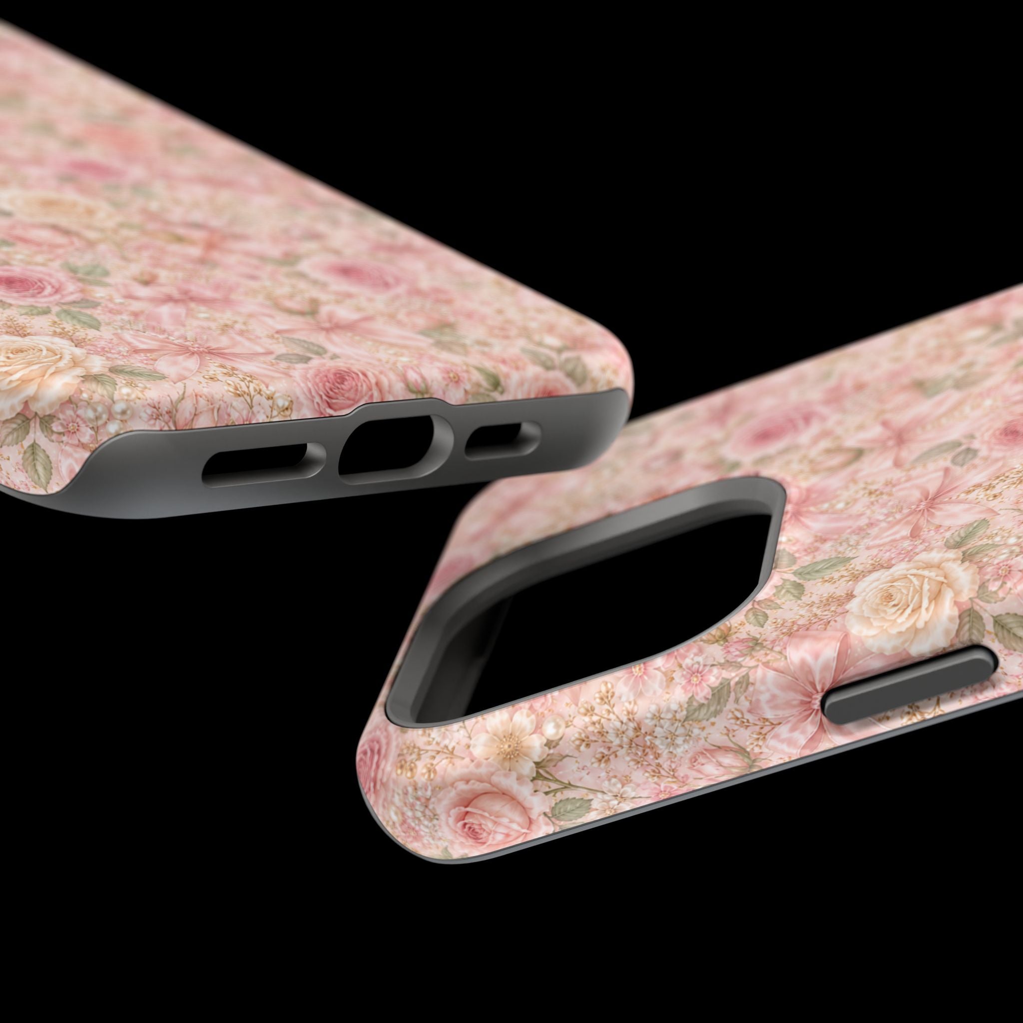 Floral Rose Pattern Magnetic Impact-Resistant Phone Case iPhone and Samsung