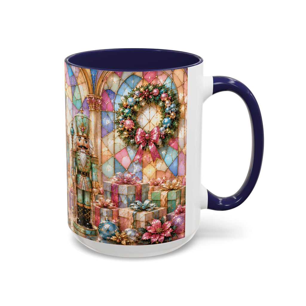Nutcracker Christmas Coffee Mug – Festive Stained-Glass Holiday Accent Cup (11/15oz) Gift for Her