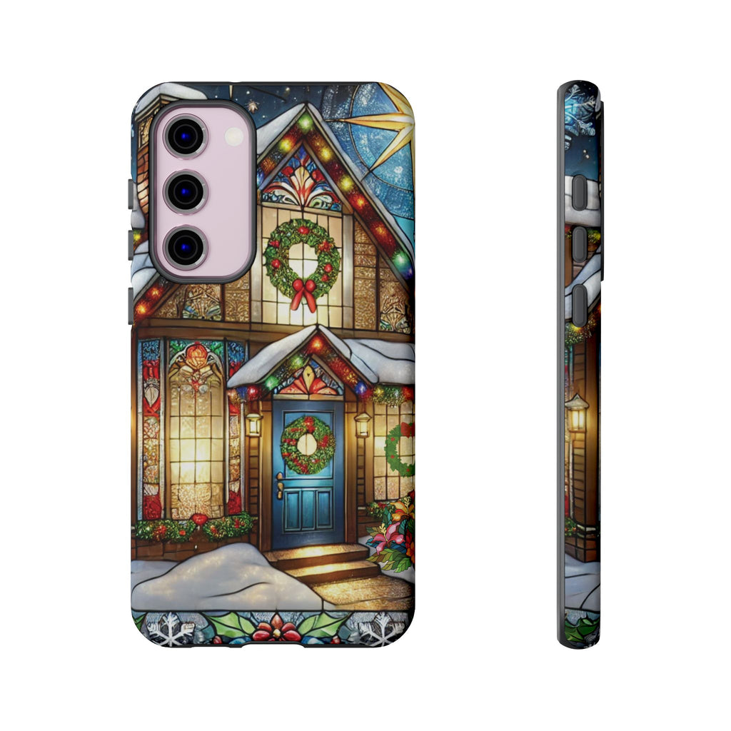 Stain Glass Christmas Phone Case Unique Holiday Protection for Your Device | Stylish & Durable Cover Gift for Her Phone 15, Samsung iPhone Samsung Accessory Gift for Her