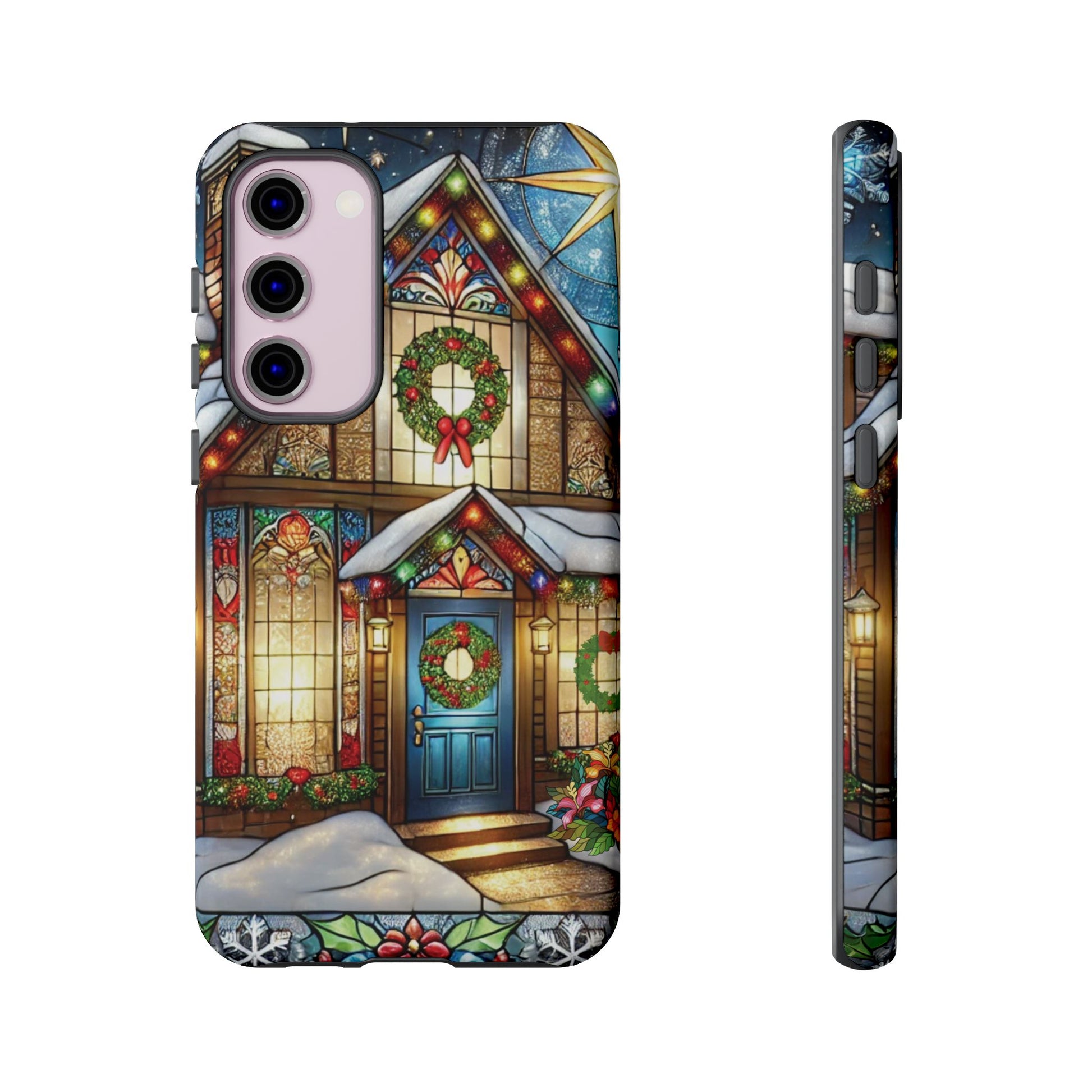Stain Glass Christmas Phone Case Unique Holiday Protection for Your Device | Stylish & Durable Cover Gift for Her Phone 15, Samsung iPhone Samsung Accessory Gift for Her