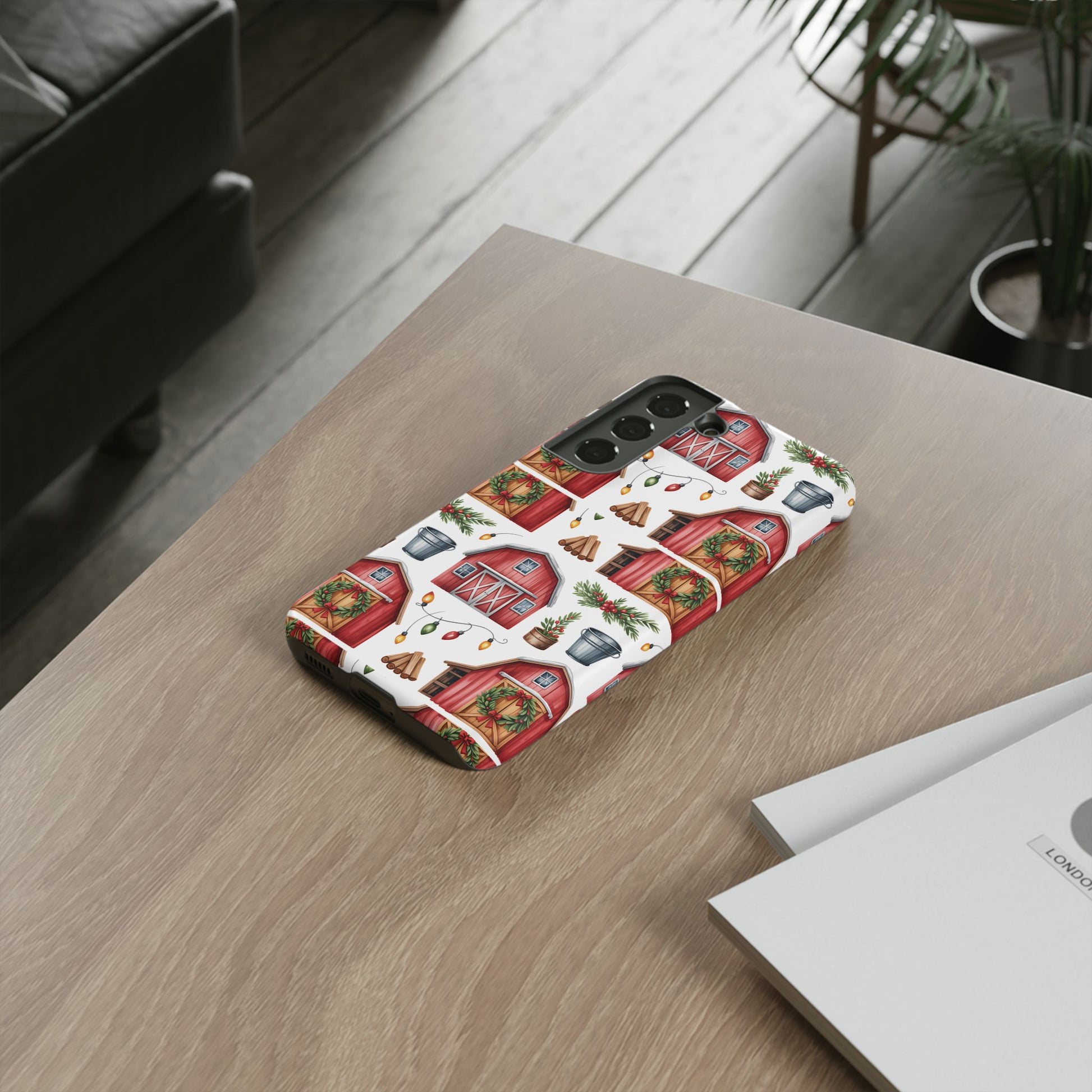 Farmhouse Christmas Design Phone Case - Stylish, Protective Cover for All Models Gift for Mom Accessory Gift for Her