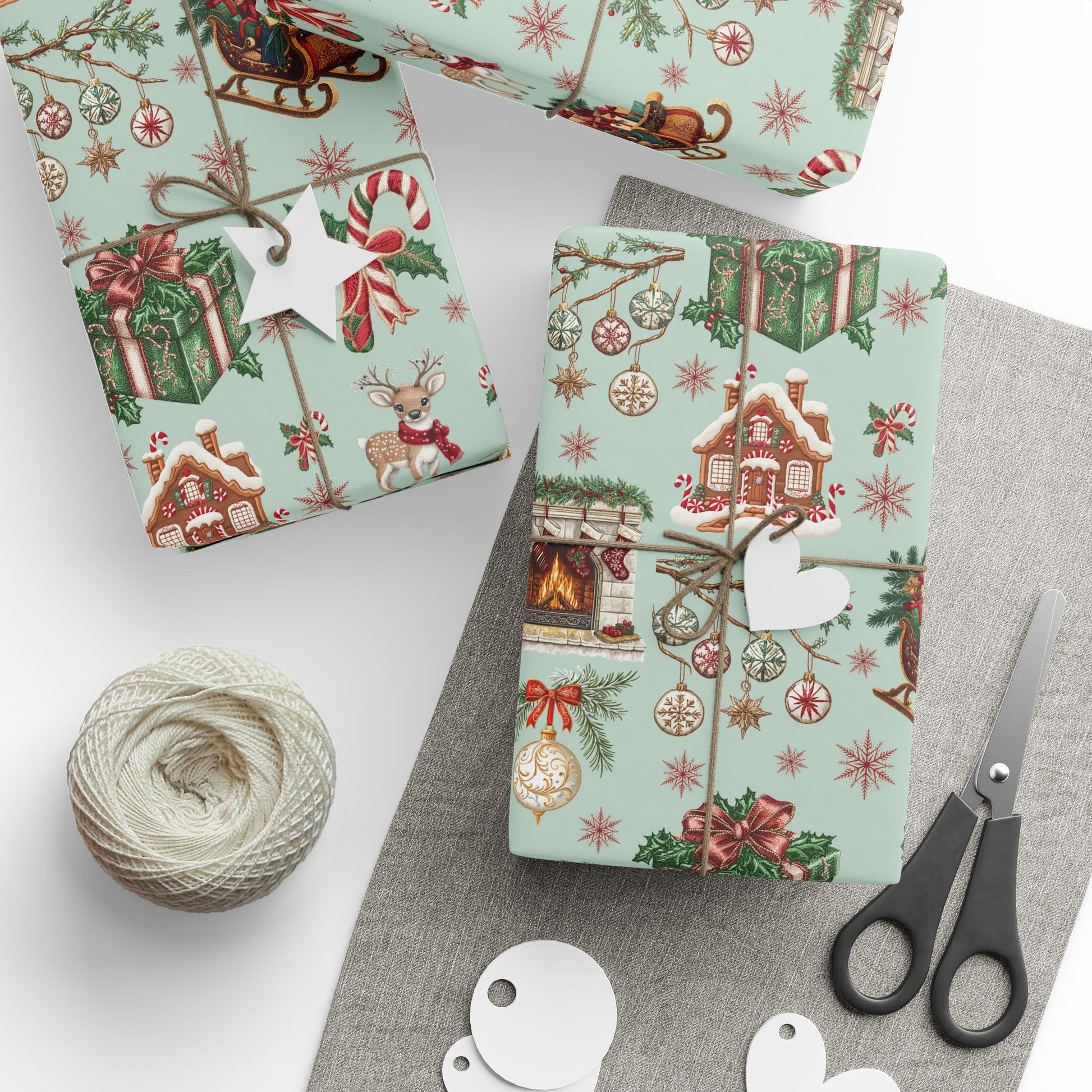 Vintage Christmas Wrapping Paper Festive Holiday Gift Wrap with Retro-Inspired Designs, Perfect for Christmas Presents, Crafting, & Holiday Decor – Premium Quality