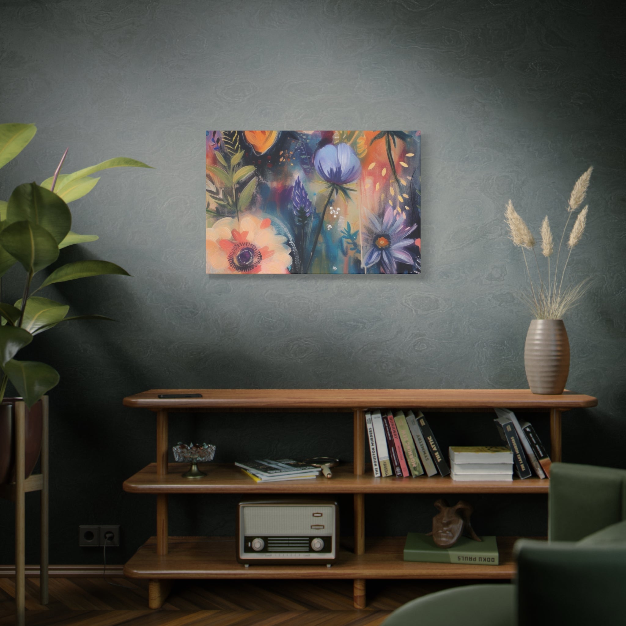 Boho Floral Wall Art Matte Canvas Stretched, Vibrant Botanical Design, Perfect for Living Room, Bedroom, or Office Decor, Adds a Stylish Touch to Any Space1.25" - MRSBYVALLE