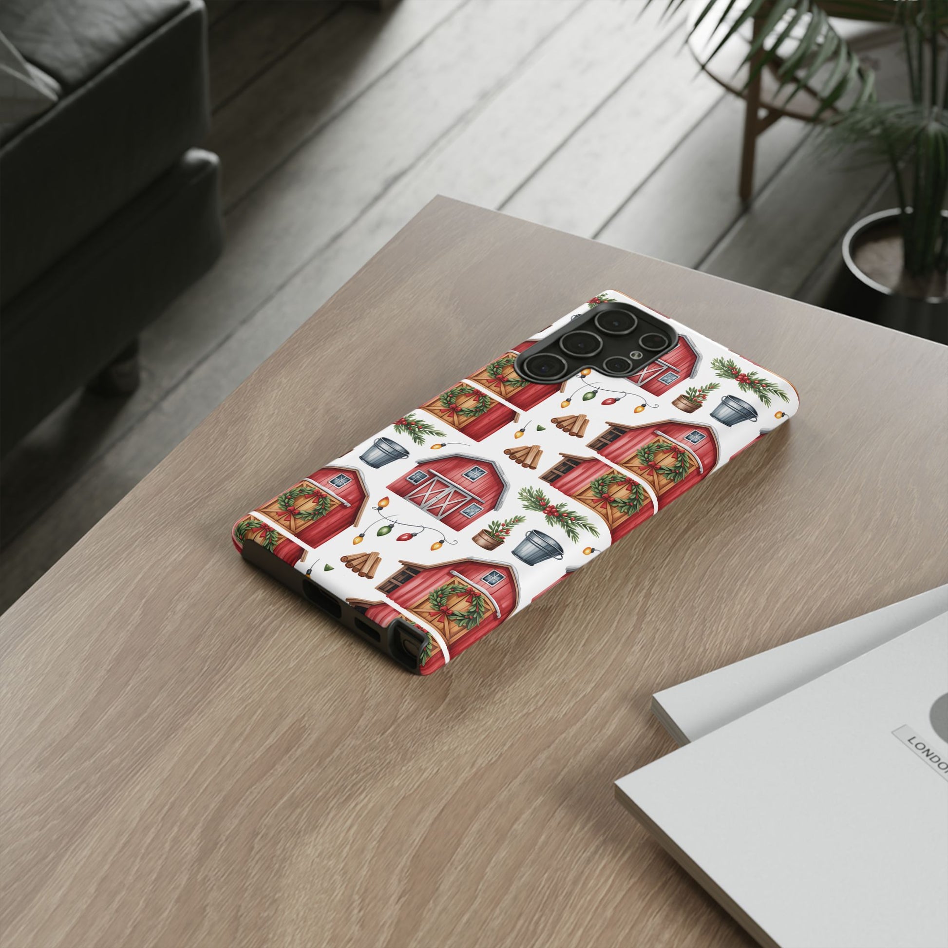 Farmhouse Christmas Design Phone Case - Stylish, Protective Cover for All Models Gift for Mom Accessory Gift for Her