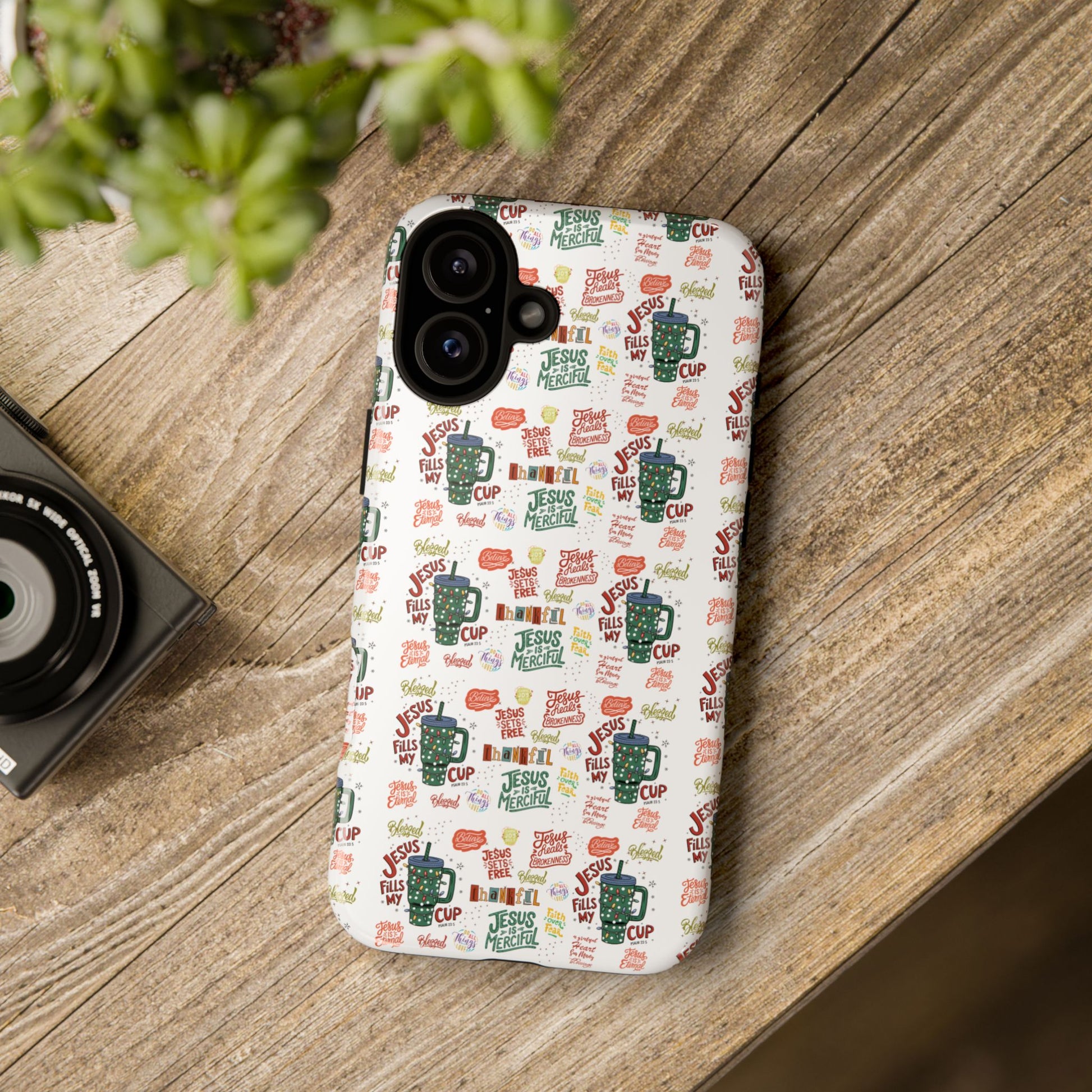 Jesus Fill My Cup Phone Case Cute Floral Design in Red, Pink, Blue – Aesthetic Protective Case for iPhone and  Android