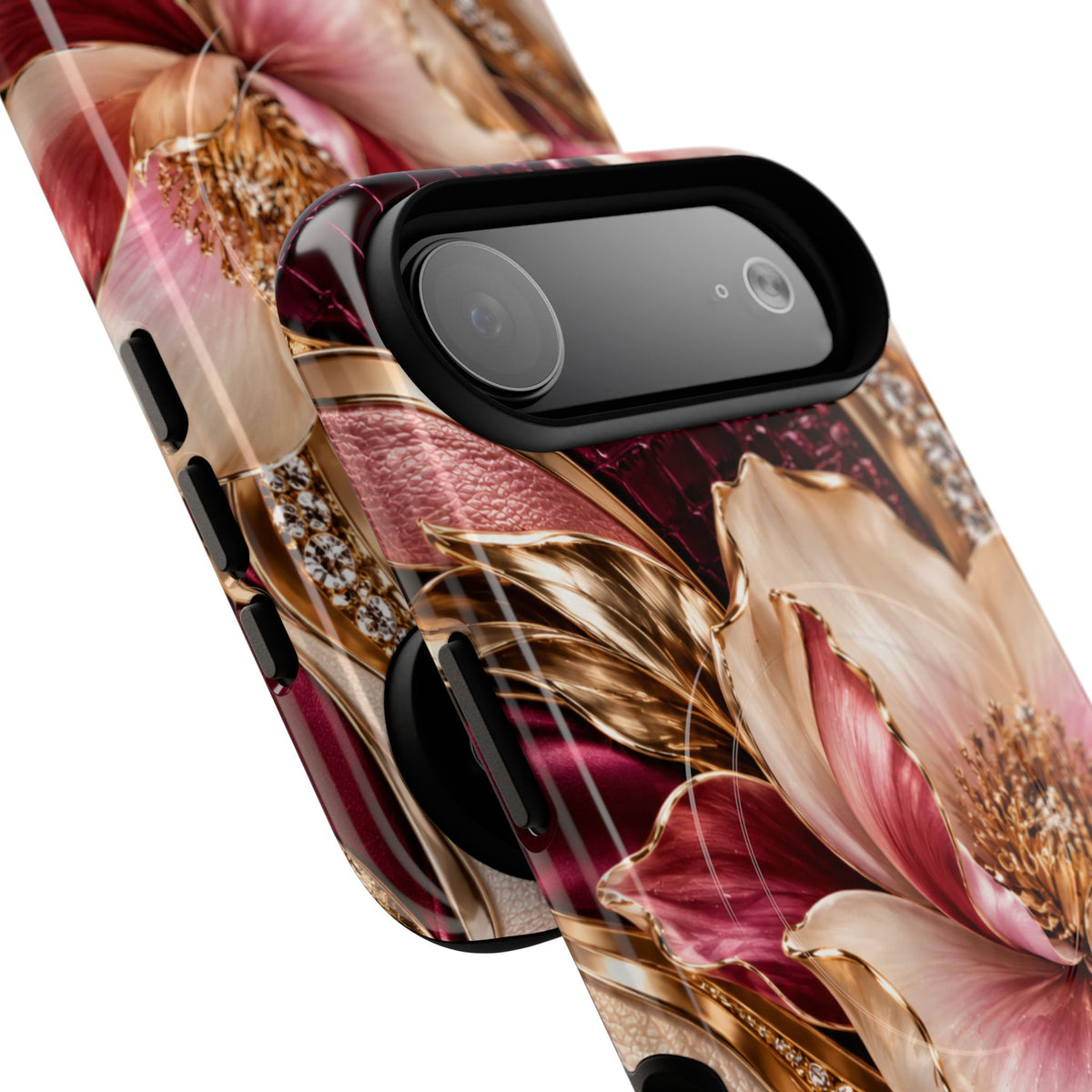 Magnetic Tough Phone Case — Vintage Rose Floral Armor