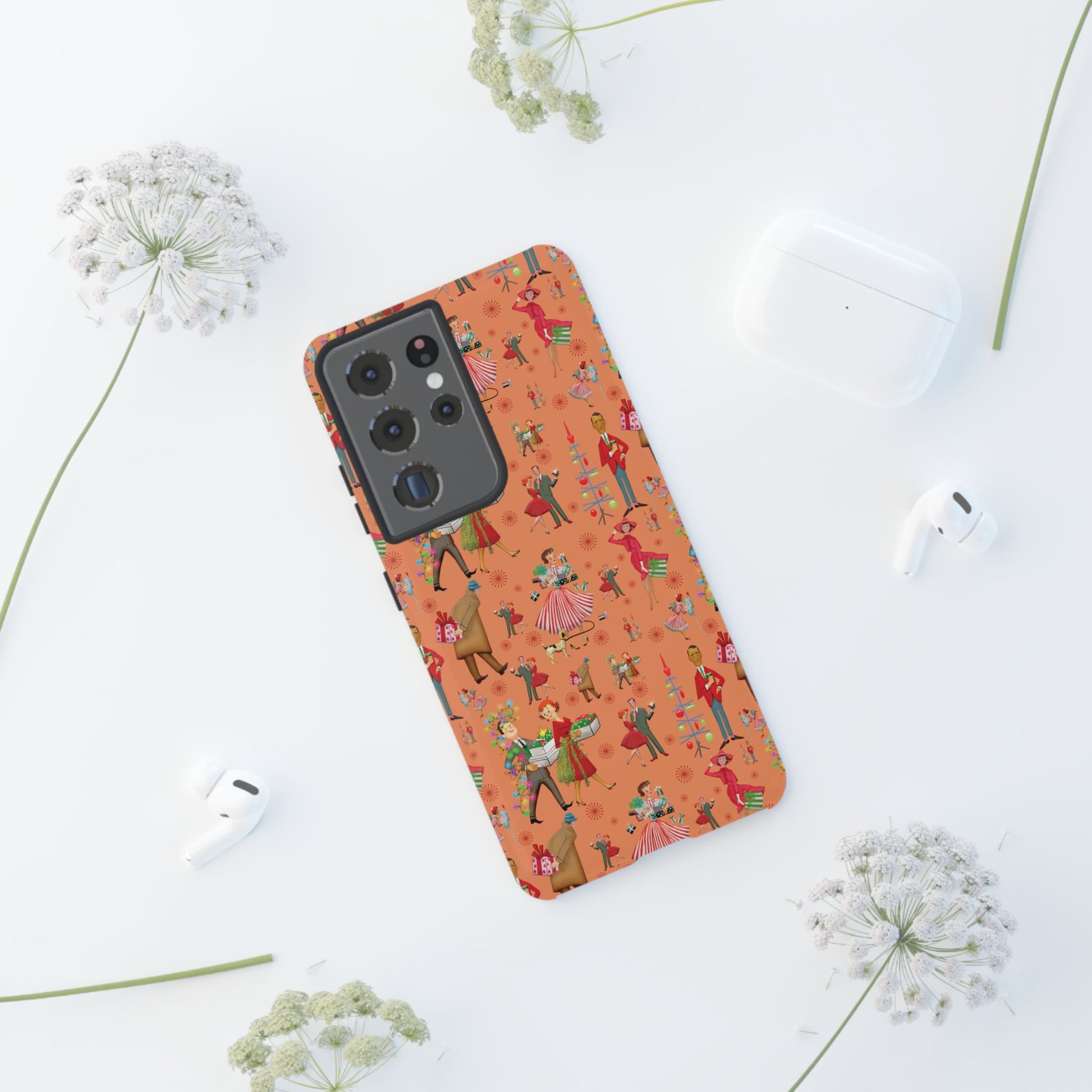 Retro Christmas 50s Phone Case Unique Holiday Protection for Your Device | Stylish & Durable Cover Gift for Her Phone 17, 16, 15, Samsung iPhone Accessory Gift for Her
