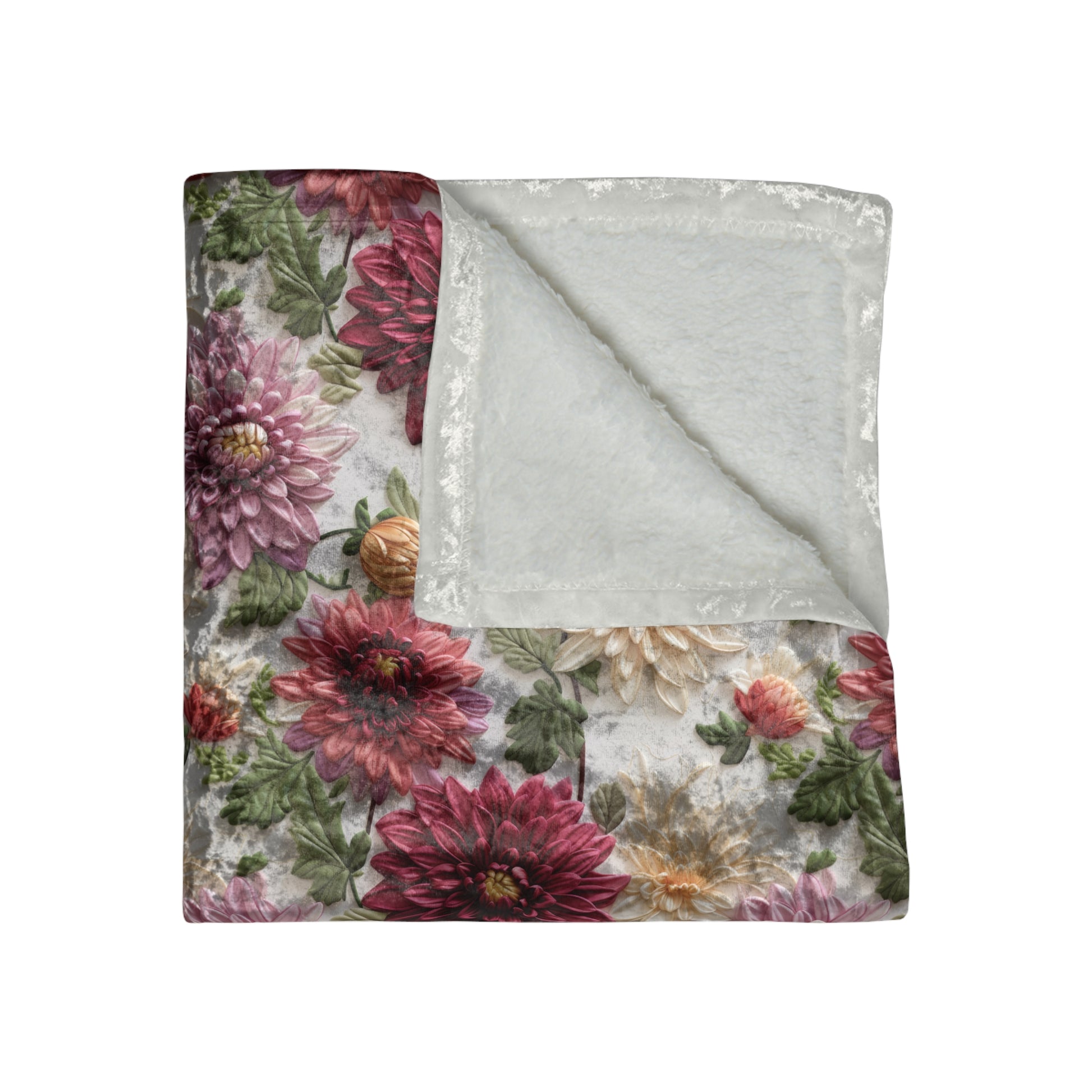 Fall Luxurious Crushed Velvet Blanket Beautiful Fall Floral Design, Ultra-Soft and Cozy, Perfect for Autumn Home Decor, 50"x60" Throw for Beds and Sofas - MRSBYVALLE