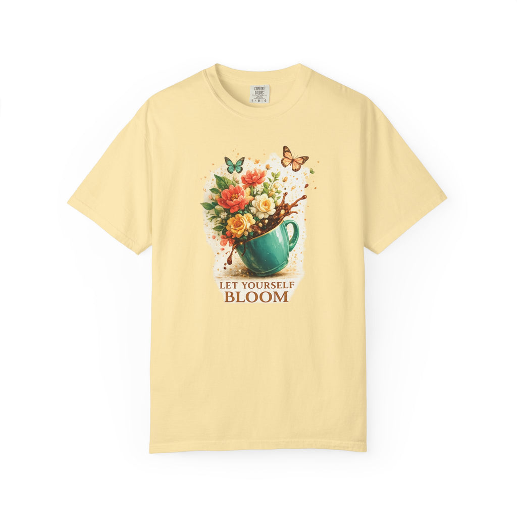 Let Yourself Bloom T-Shirt — Floral Watering Can Graphic Tee