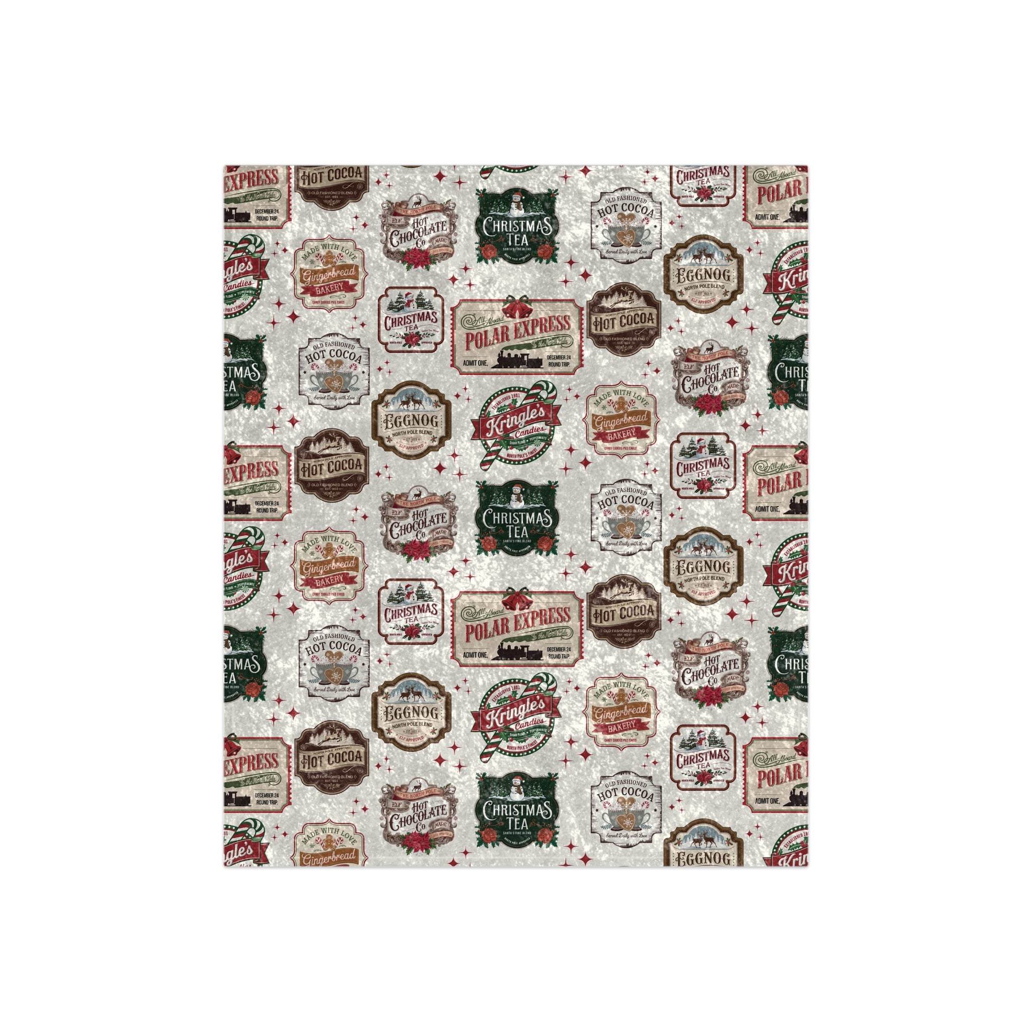 Couverture en velours écrasé « Timbres de Noël vintage » 50x60 pouces, jeté doux en peluche, décor douillet pour les fêtes, parfait pour se prélasser et pour la chaleur hivernale, d'inspiration rétro et festive, parfait pour les canapés