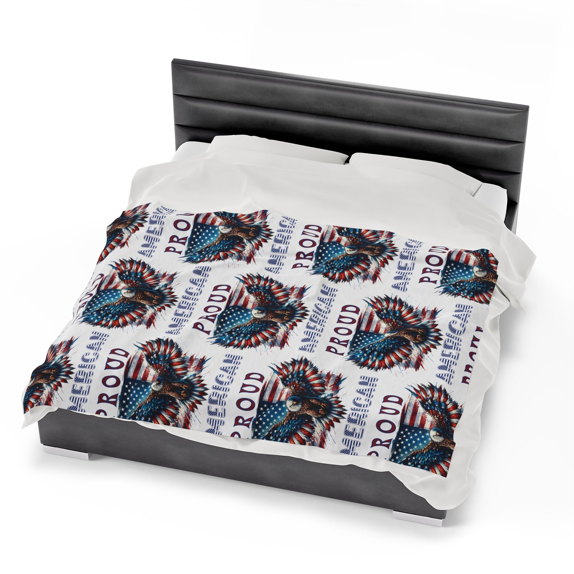Patriotic American Flag and Eagle Velveteen Plush Blanket Cozy Up with Stunning USA Symbol! Perfect for Living Rooms, Bedrooms, and Proud Americans Housewarming, Dad's Gift for Birthday - MRSBYVALLE