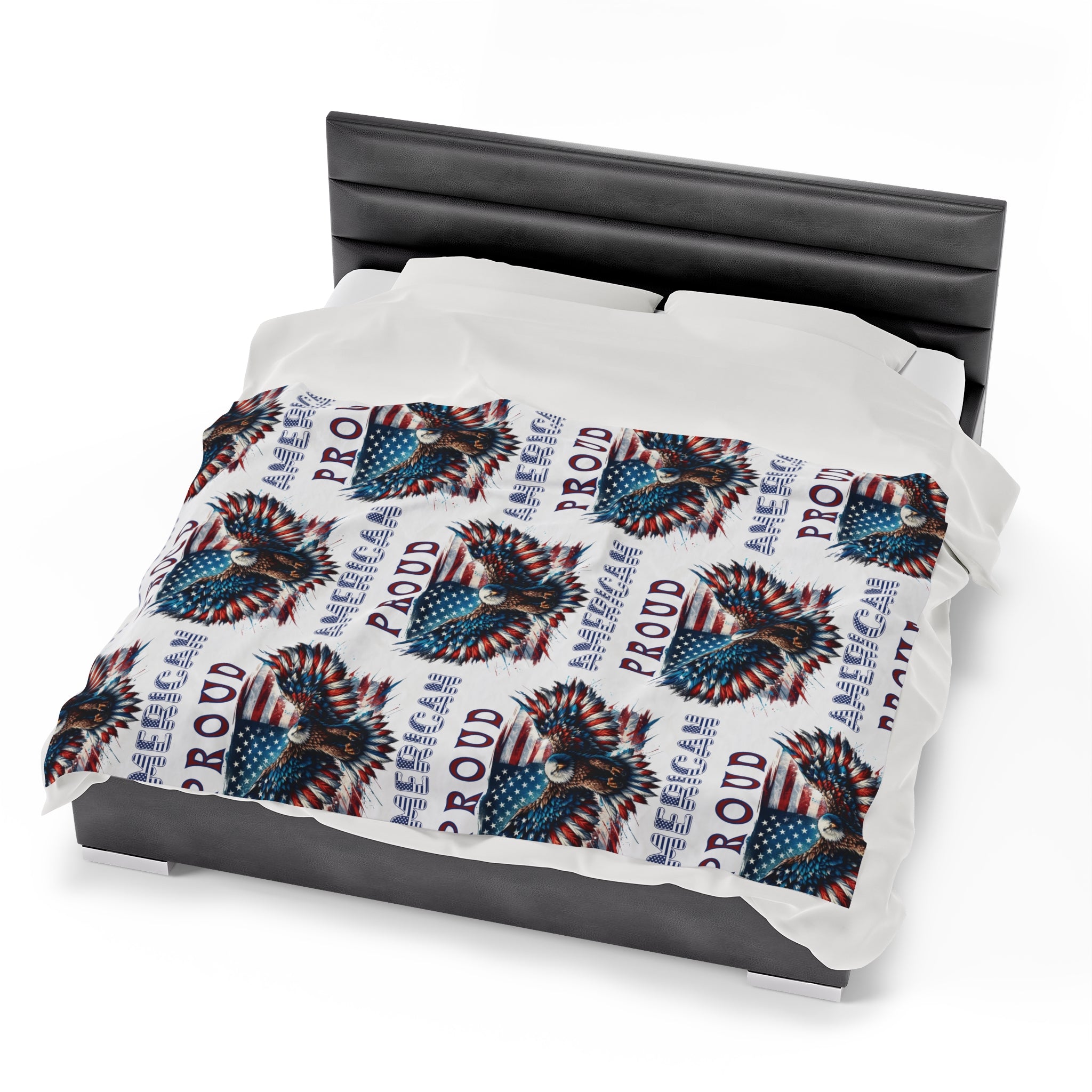 Patriotic American Flag and Eagle Velveteen Plush Blanket Cozy Up with Stunning USA Symbol! Perfect for Living Rooms, Bedrooms, and Proud Americans Housewarming, Dad's Gift for Birthday - MRSBYVALLE