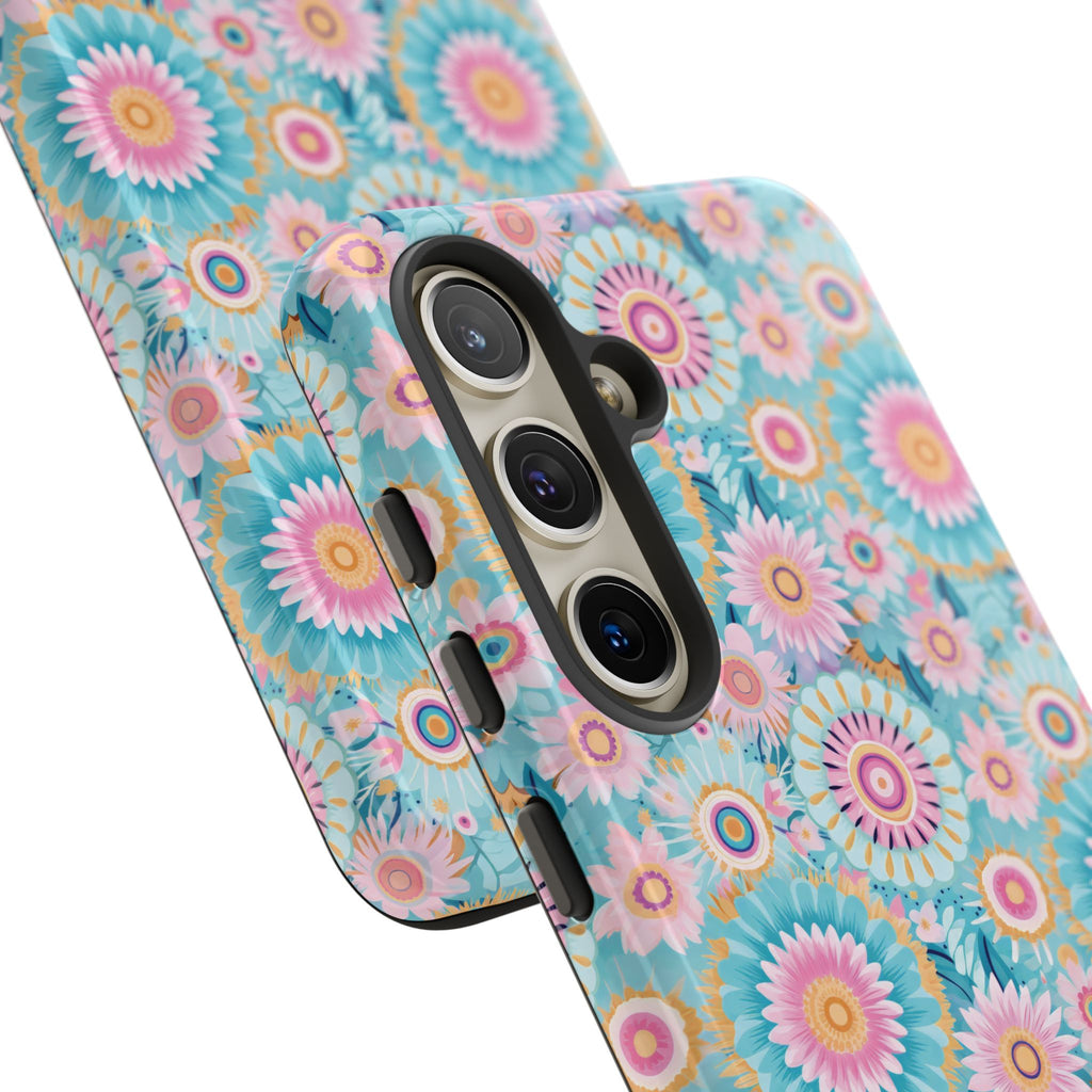 Coque de téléphone abstraite aquarelle bohème moderne compatible avec iPhone, Samsung et plus - Protection élégante et durable avec un design artistique vibrant, cadeau parfait pour elle