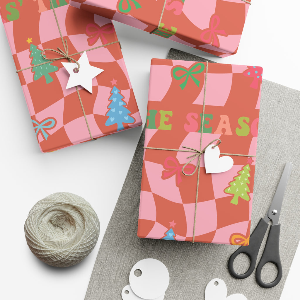Retro Boho Wrapping Paper Festive Holiday Gift Wrap with Perfect for Christmas Presents, Crafting, Holiday Decor Premium Quality Perfect for Gift - MRSBYVALLE