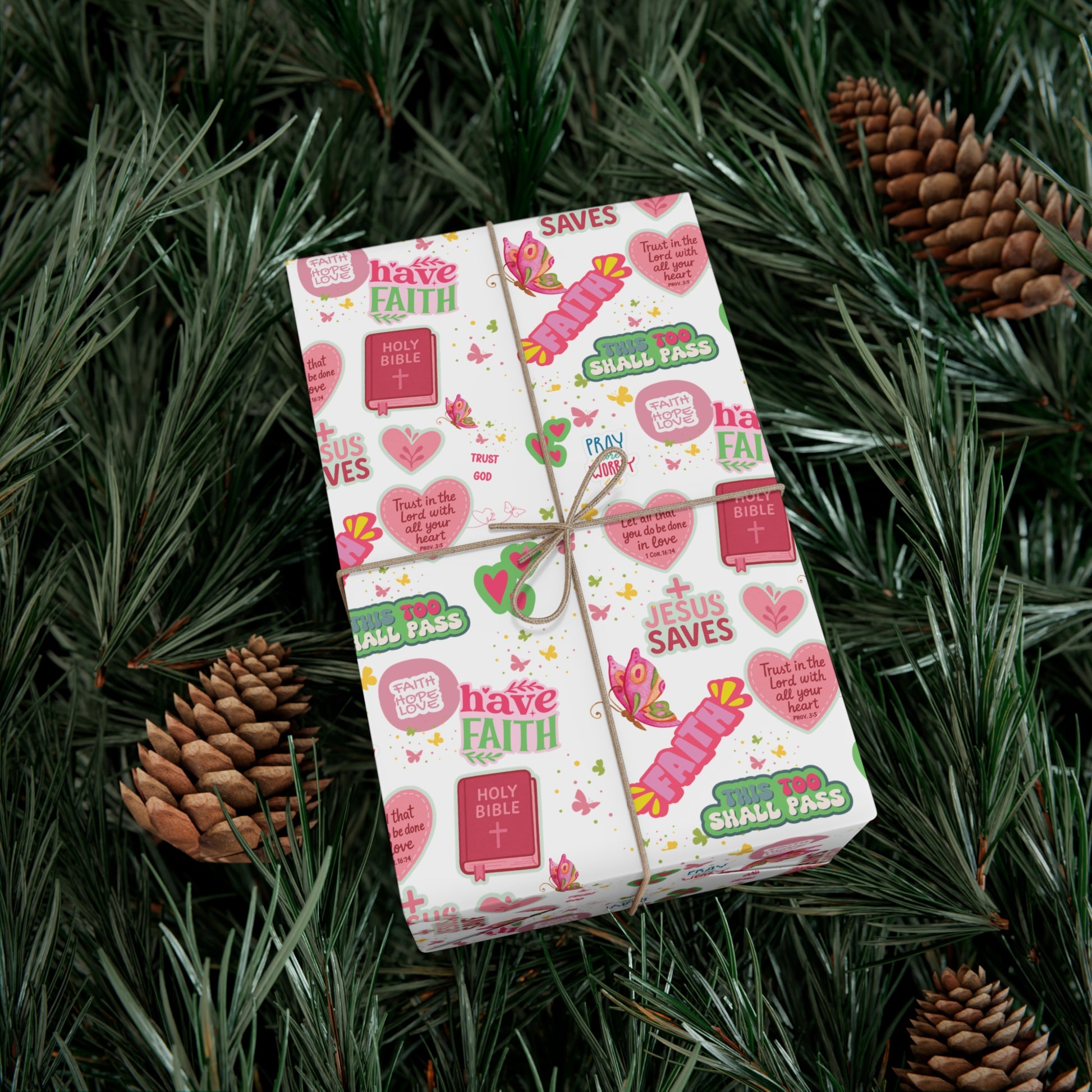 Christian Wrapping Paper | Inspirational Bible Verse Gift Wrap | Faith-Based Wrapping for Birthdays, Holidays, Special Occasions | Scripture Gift Wrap Gifts Moms Weddings