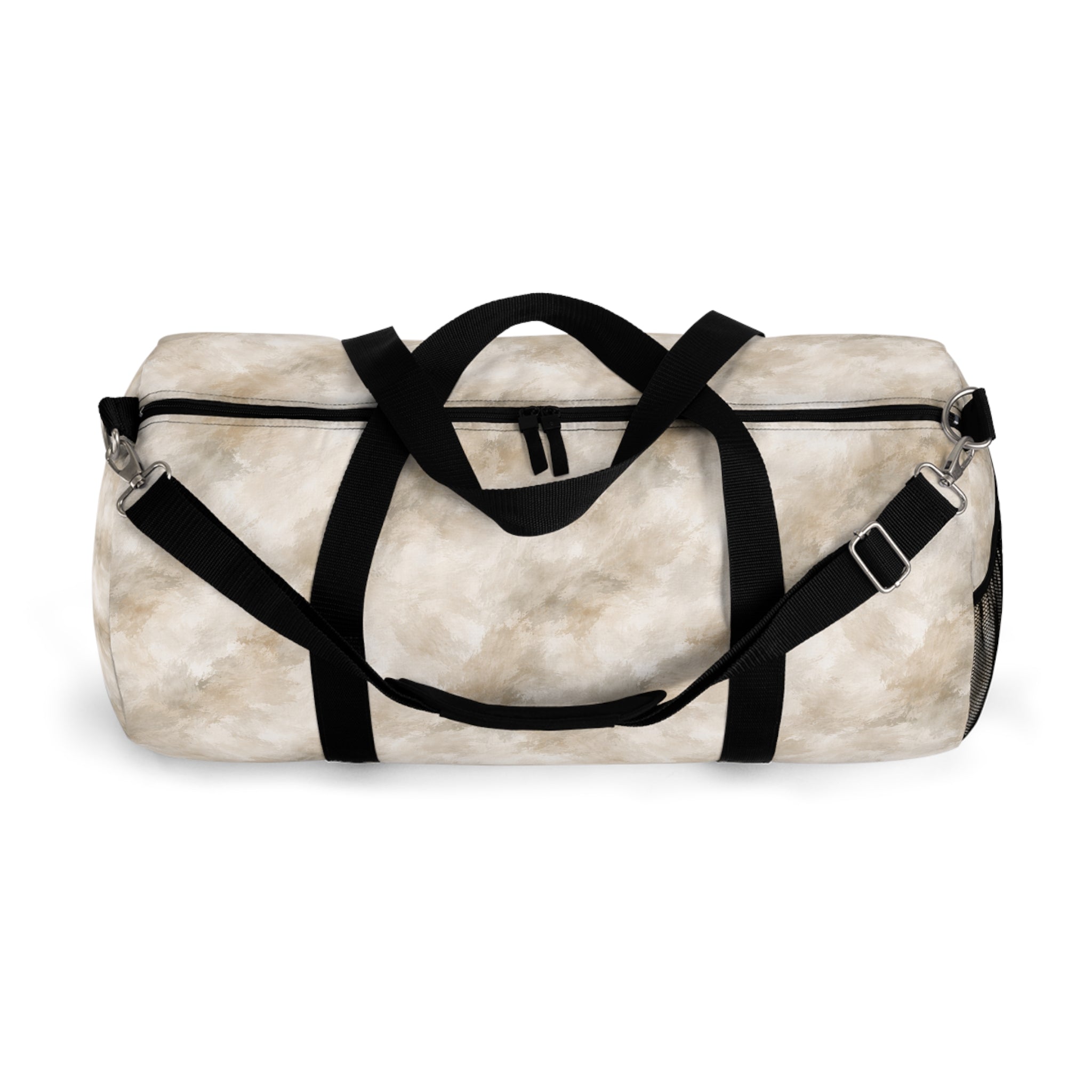 Neutral Marble Print Duffel Bag — Travel Gym Weekend Tote
