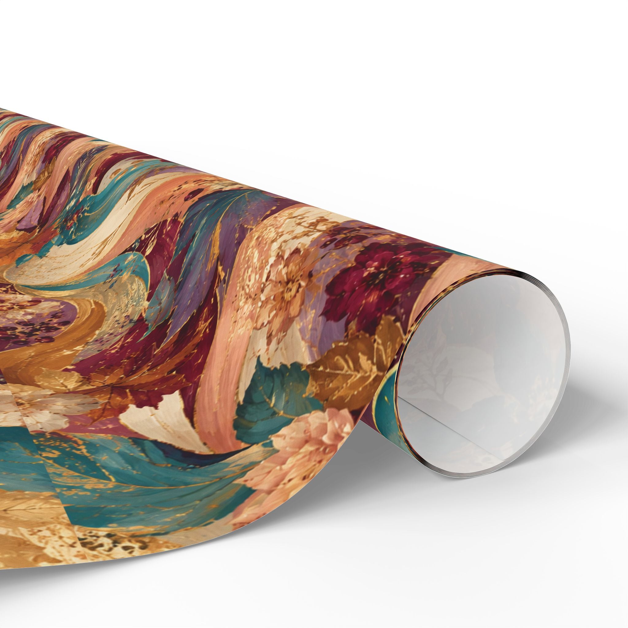 Autumn Floral Swirl Wrapping Paper - Fall Leaves & Bouquet Gift Wrap
