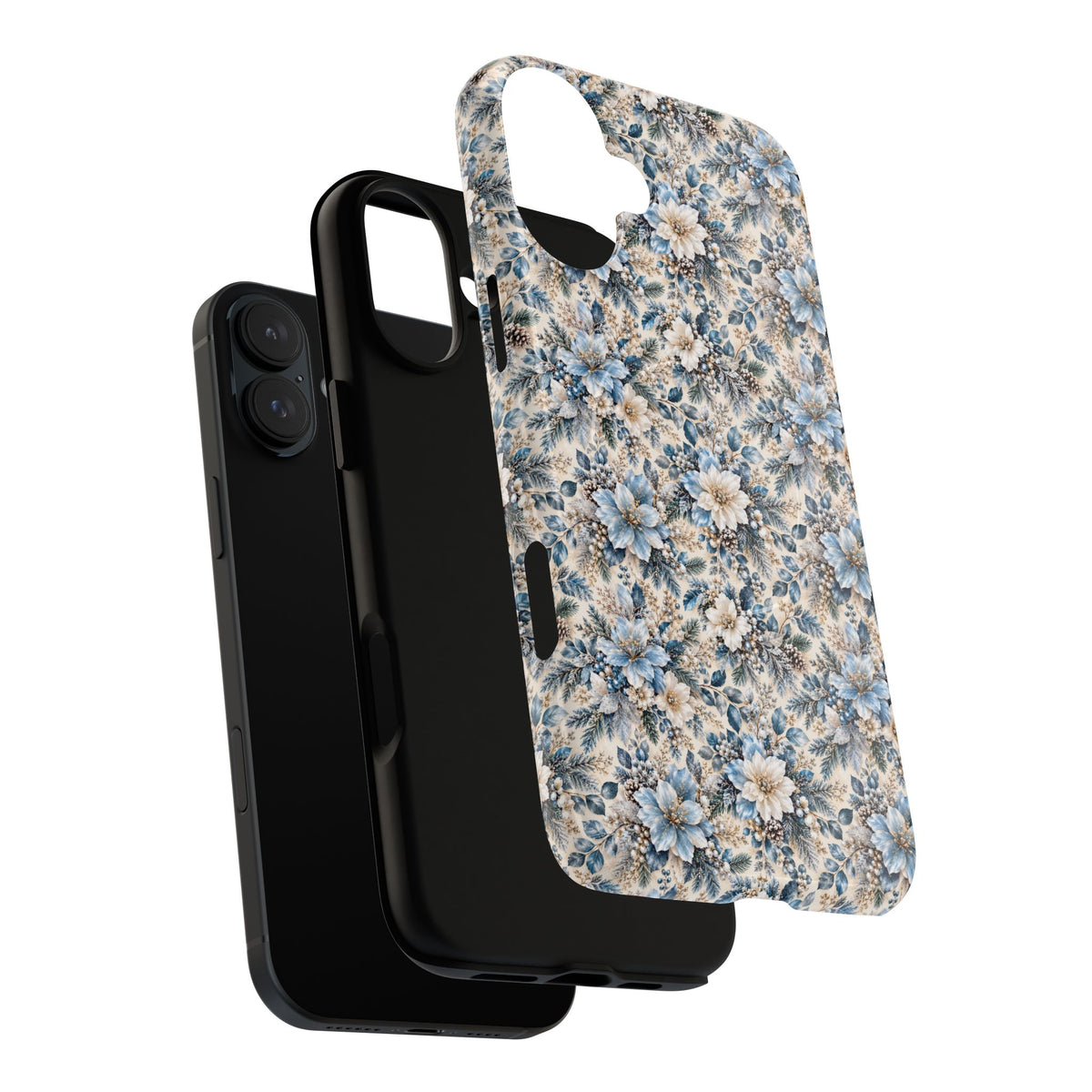 Icy Blue Floral MagSafe Tough Phone Case