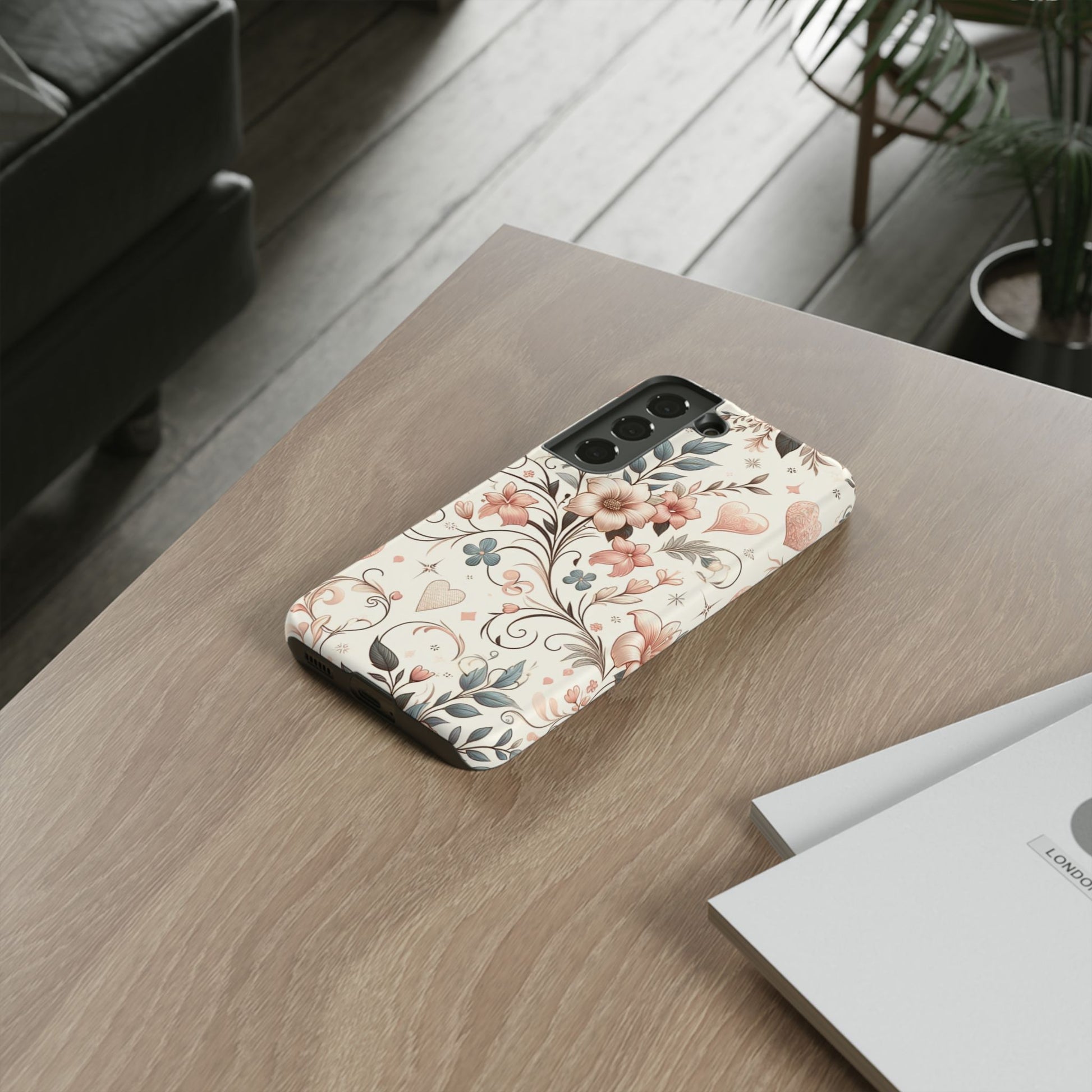 Floral Design Luxury Phone Tough Case Floral Elegant Durable Stylish for Modern Devices iPhone 17, 16 15, Samsung iPhone Samsung Accessory Gift for Her