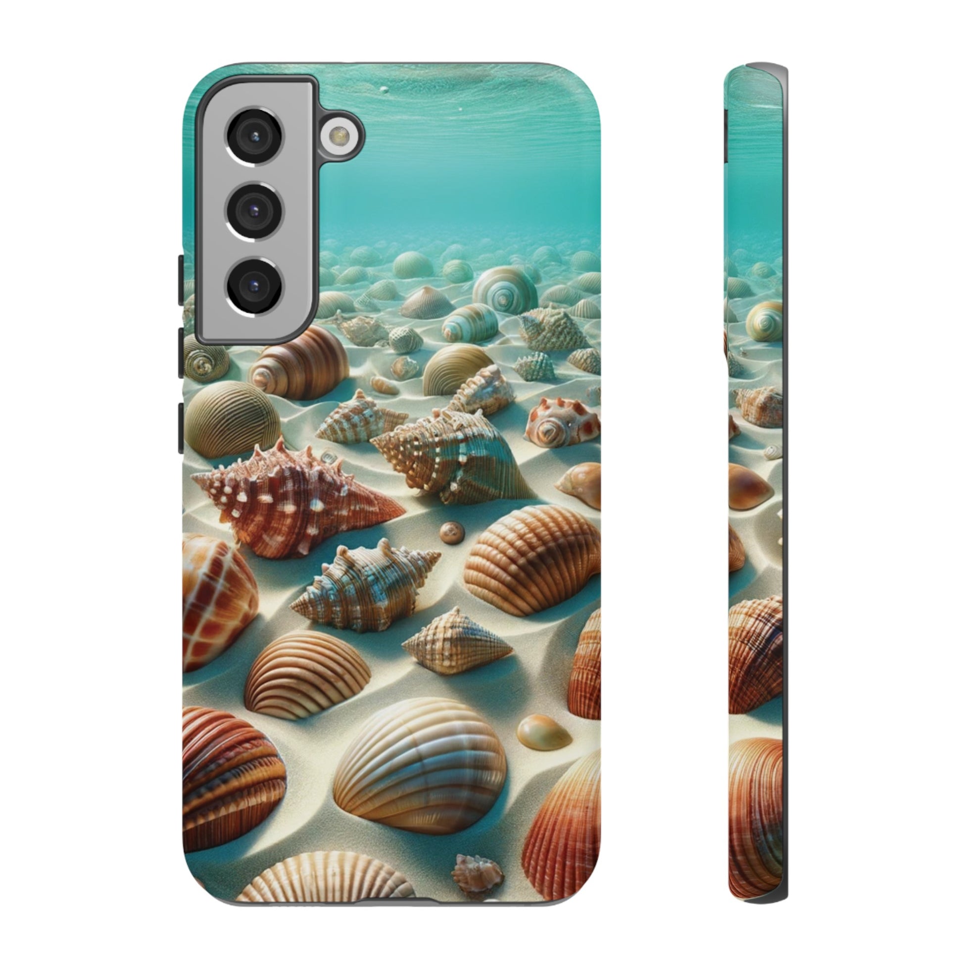 Plush Ocean Bliss Turquoise Seashell Ocean Beach View Protective Phone Case Gift for Her Phone 15, Samsung iPhone Samsung Gift for Her Case iPhone 15, Samsung iPhone Samsung Accessory Gift for Her.