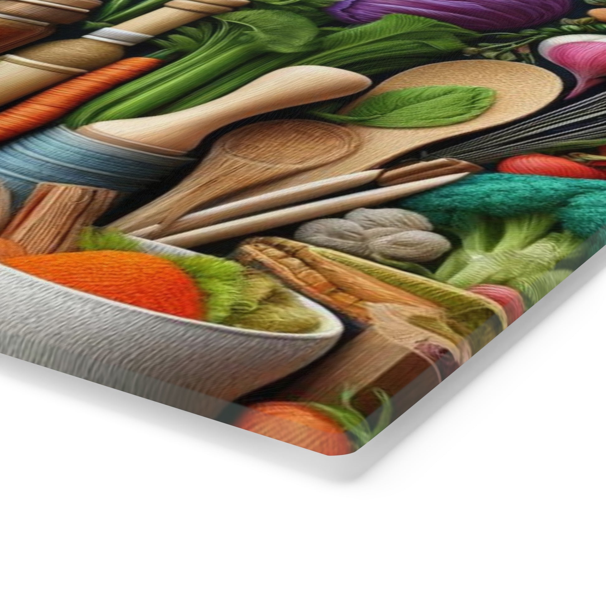 Vibrant Harvest Lively Fruit & Veggie Design Glass Cutting Board for Culinary Inspiration, Housewarming, New House Gift for the Chef or Cook - MRSBYVALLE