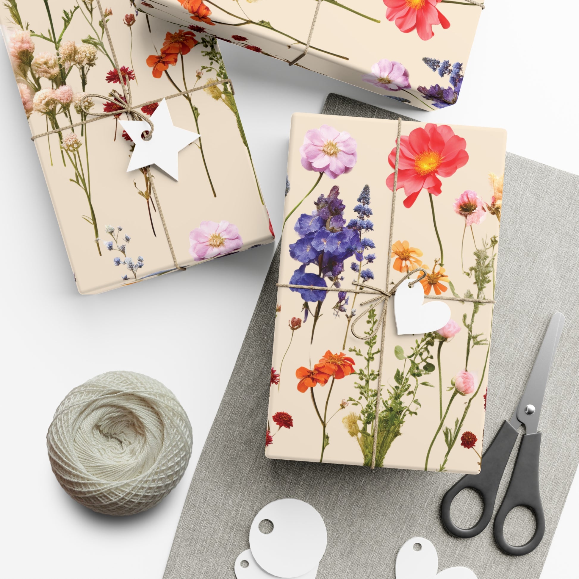 Wildflowers Press Illusion Floral Symphony Timeless Wrapping Paper Perfect for Weddings, Bridal & Baby Showers Eco-Friendly, All Occasion.