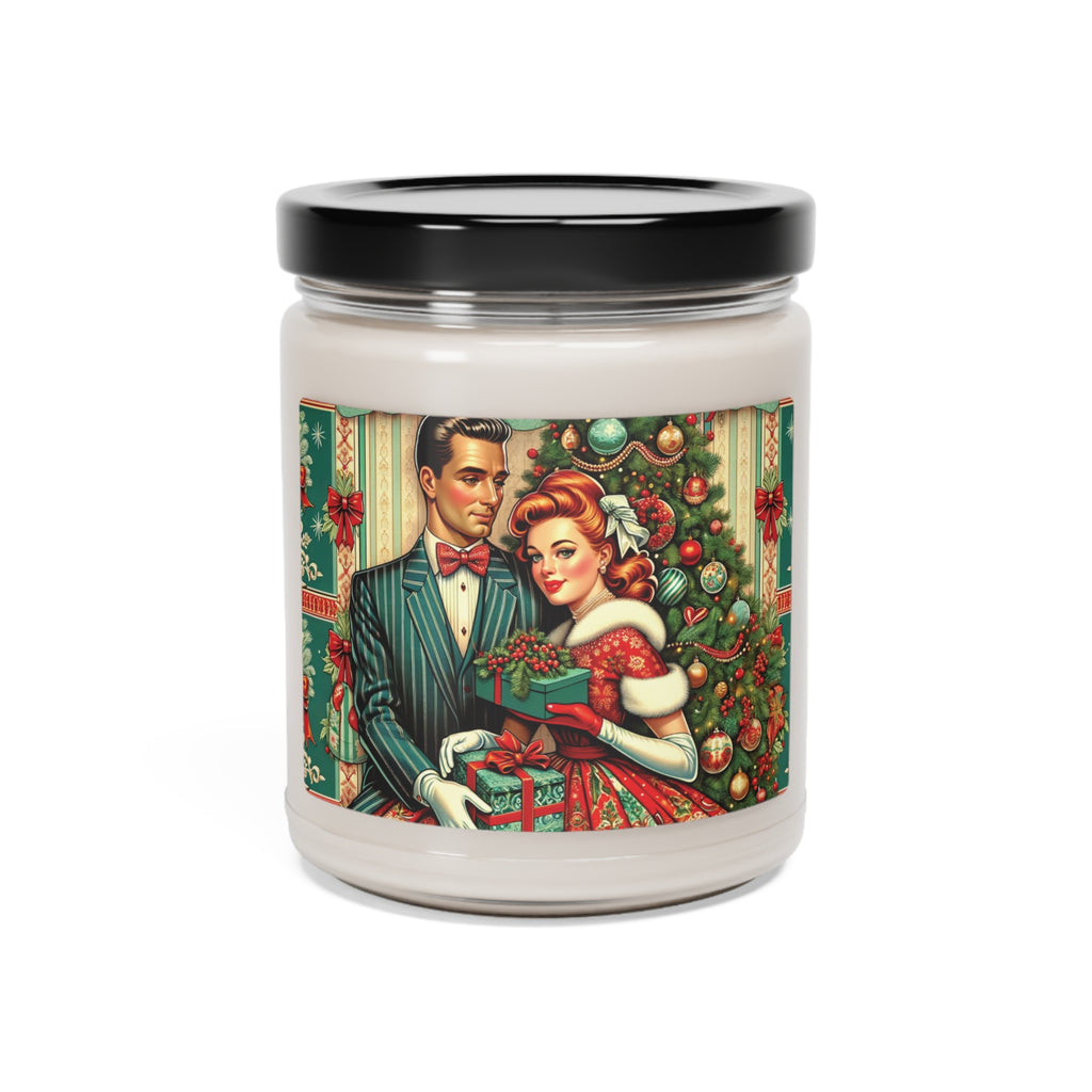 Retro Radiance Candle 50s Franciscan Diamond Starburst Kitsch Christmas Card Art Perfect for Relaxation Home Ambiance Scented Soy Candle, 9oz, Wedding, Bridal Shower, Mother's Day Gift Housewarming Gift - MRSBYVALLE