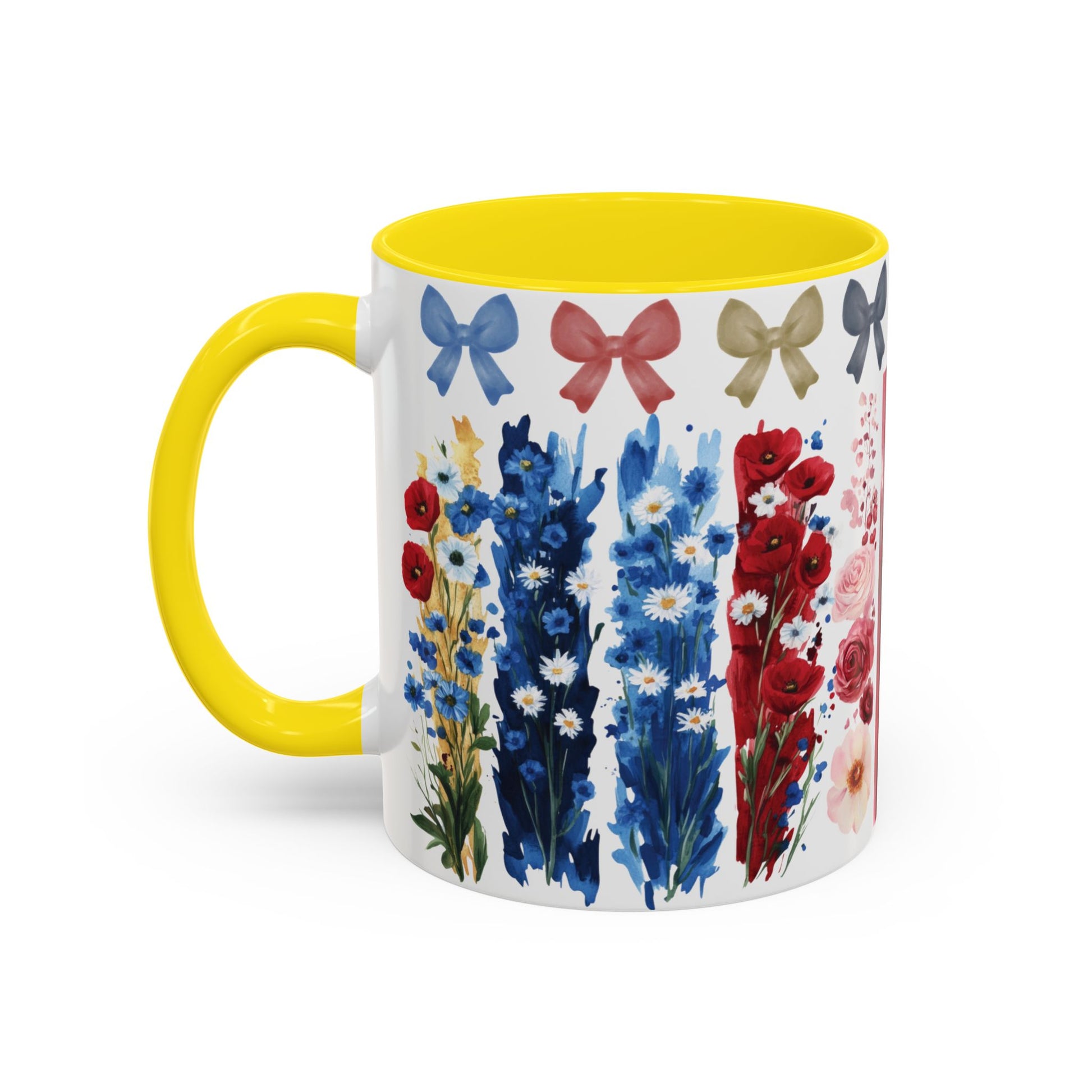 Brushstroke floral With Bows| Christian Mug with Bible Verse | Inspirational Gift for Christians | 11oz and 15oz Ceramic Coffee Mug Cozy Spring Mornings