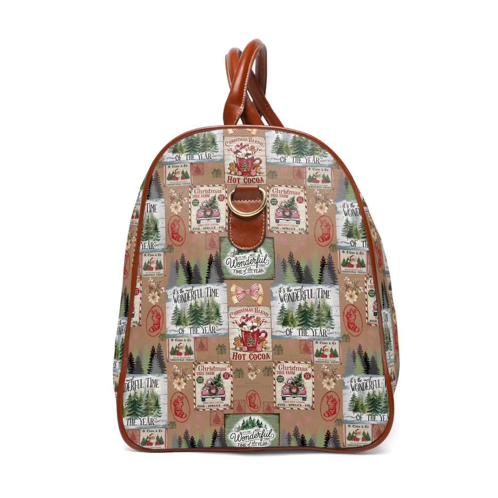 Unique Christmas Gift Travel Bag with Stamps Design Ideal Holiday Gift for Globetrotters Durable Overnight Bag for Luxurious and Chic Travel - MRSBYVALLE