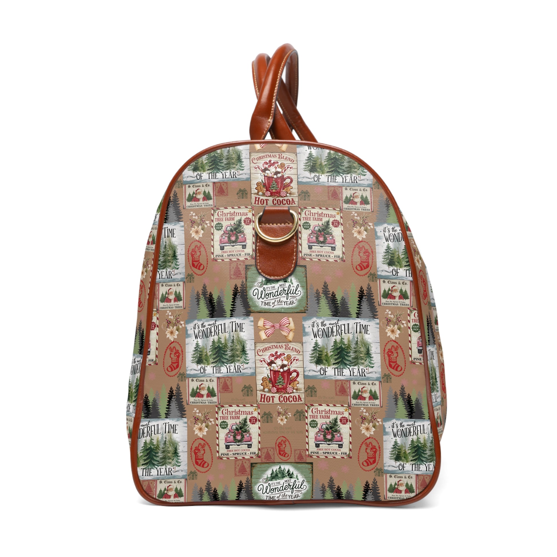 Unique Christmas Gift Travel Bag with Stamps Design Ideal Holiday Gift for Globetrotters Durable Overnight Bag for Luxurious and Chic Travel - MRSBYVALLE
