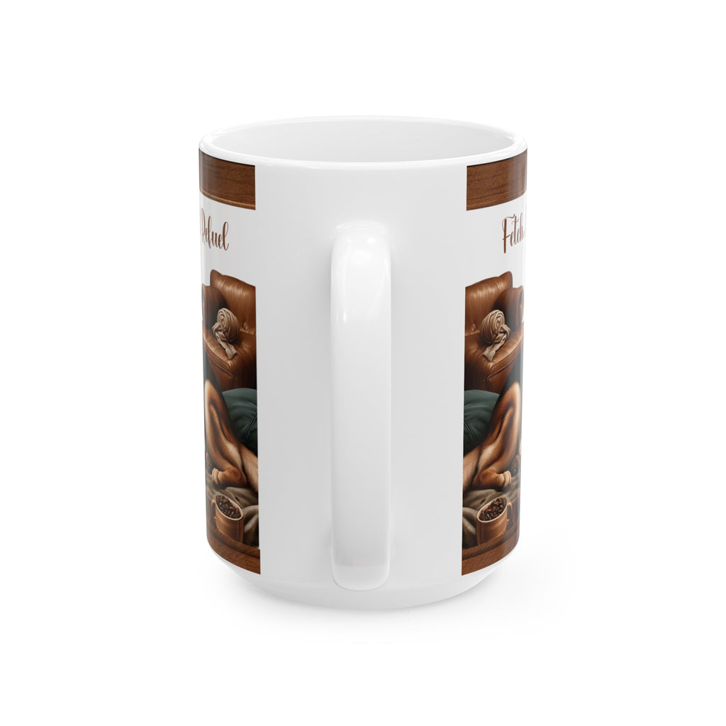Fetch, Read, and Refuel Ceramic Coffee Mug Perfect for Dog Lovers and Book Enthusiasts | Available in 11 oz & 15 oz Ideal Gift for Cozy Coffee Moments - MRSBYVALLE