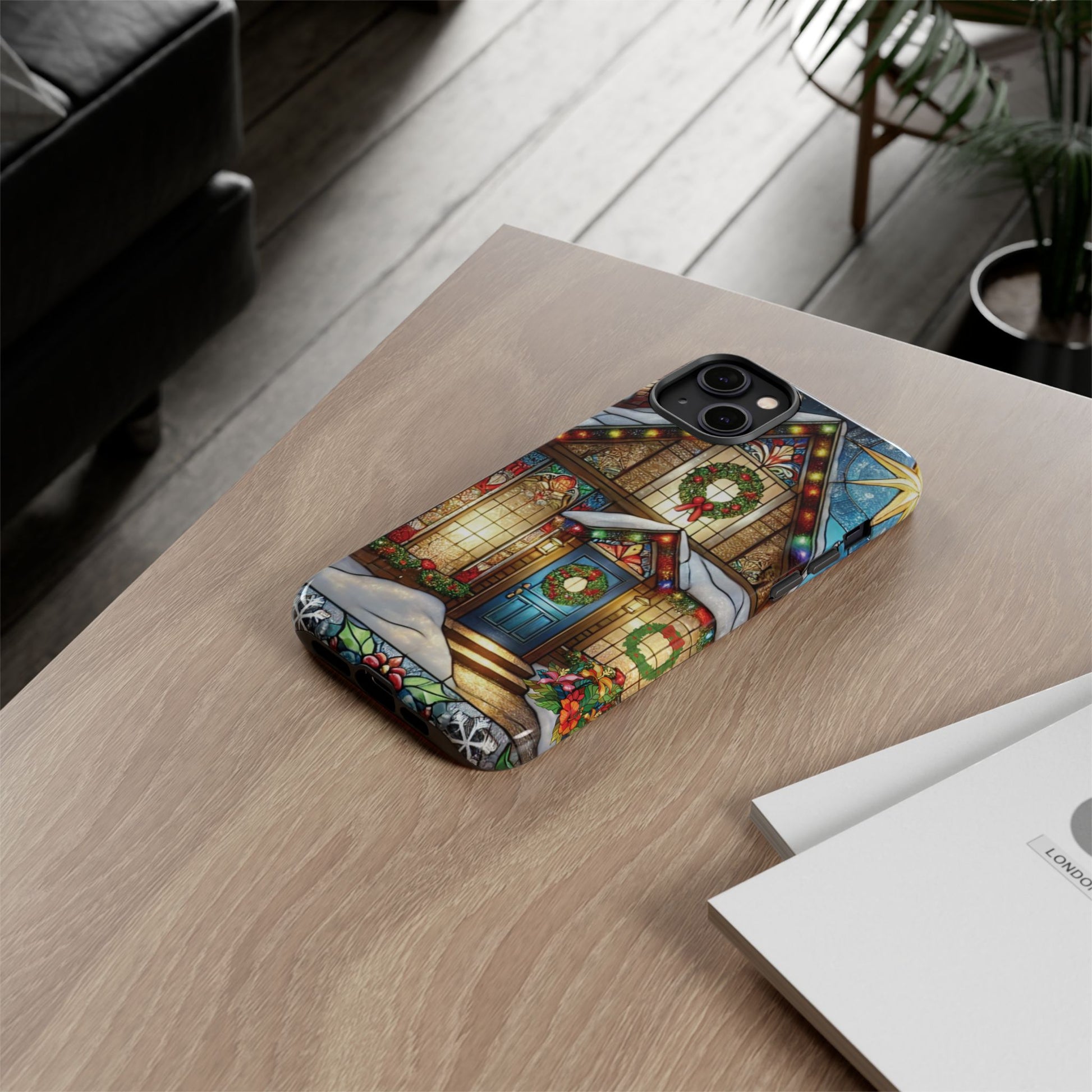 Stain Glass Christmas Phone Case Unique Holiday Protection for Your Device | Stylish & Durable Cover Gift for Her Phone 15, Samsung iPhone Samsung Accessory Gift for Her - MRSBYVALLE