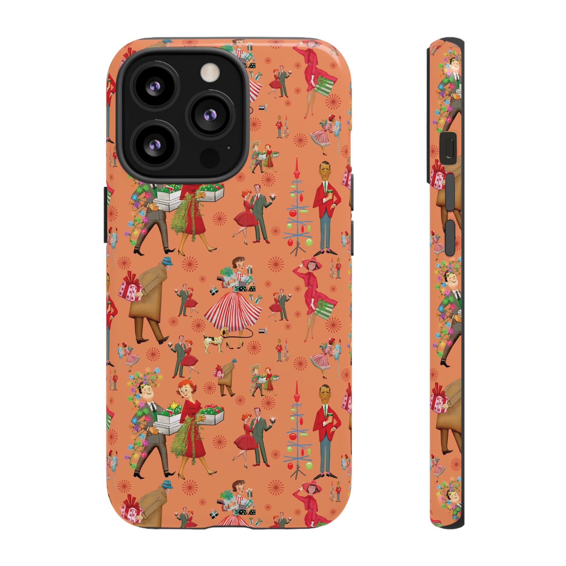 Retro Christmas 50s Phone Case Unique Holiday Protection for Your Device | Stylish & Durable Cover Gift for Her Phone 17, 16, 15, Samsung iPhone Accessory Gift for Her