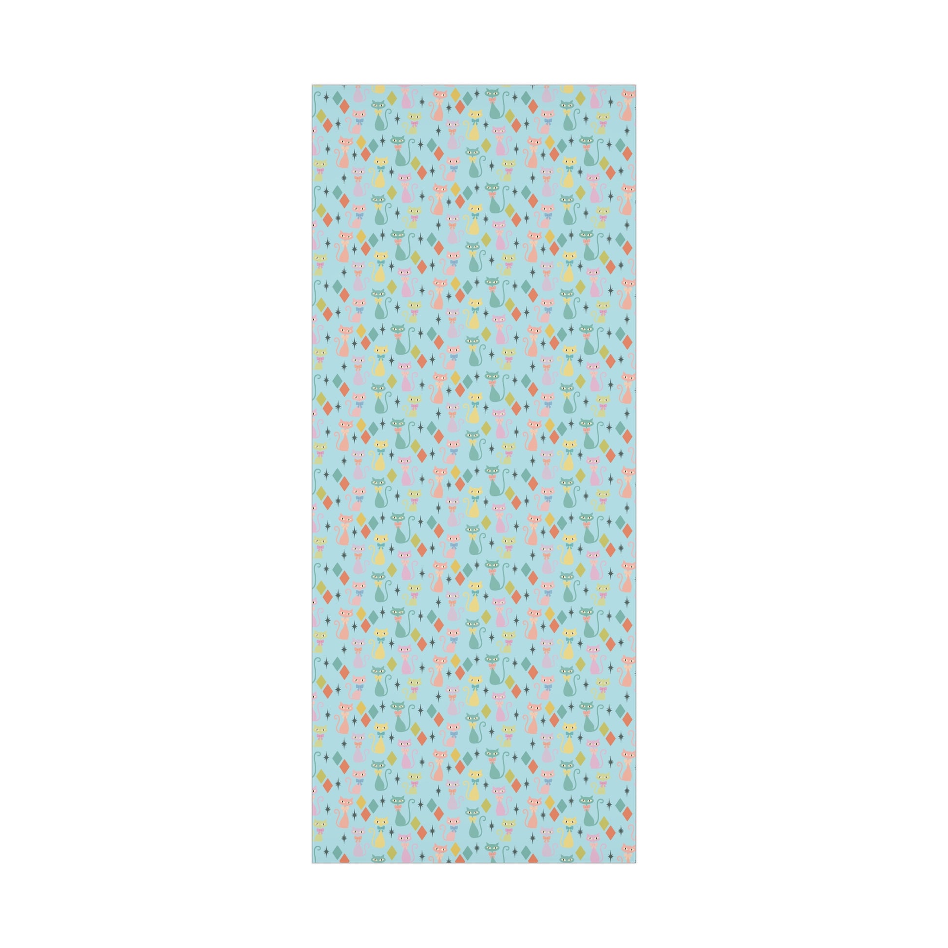 Atomic Cat Wrapping Paper, Retro Gift Wrap, Pastel Mid-Century Kitty Design, Vintage Holiday 30x20, 30x72, 30x144 Perfect for all Occasion
