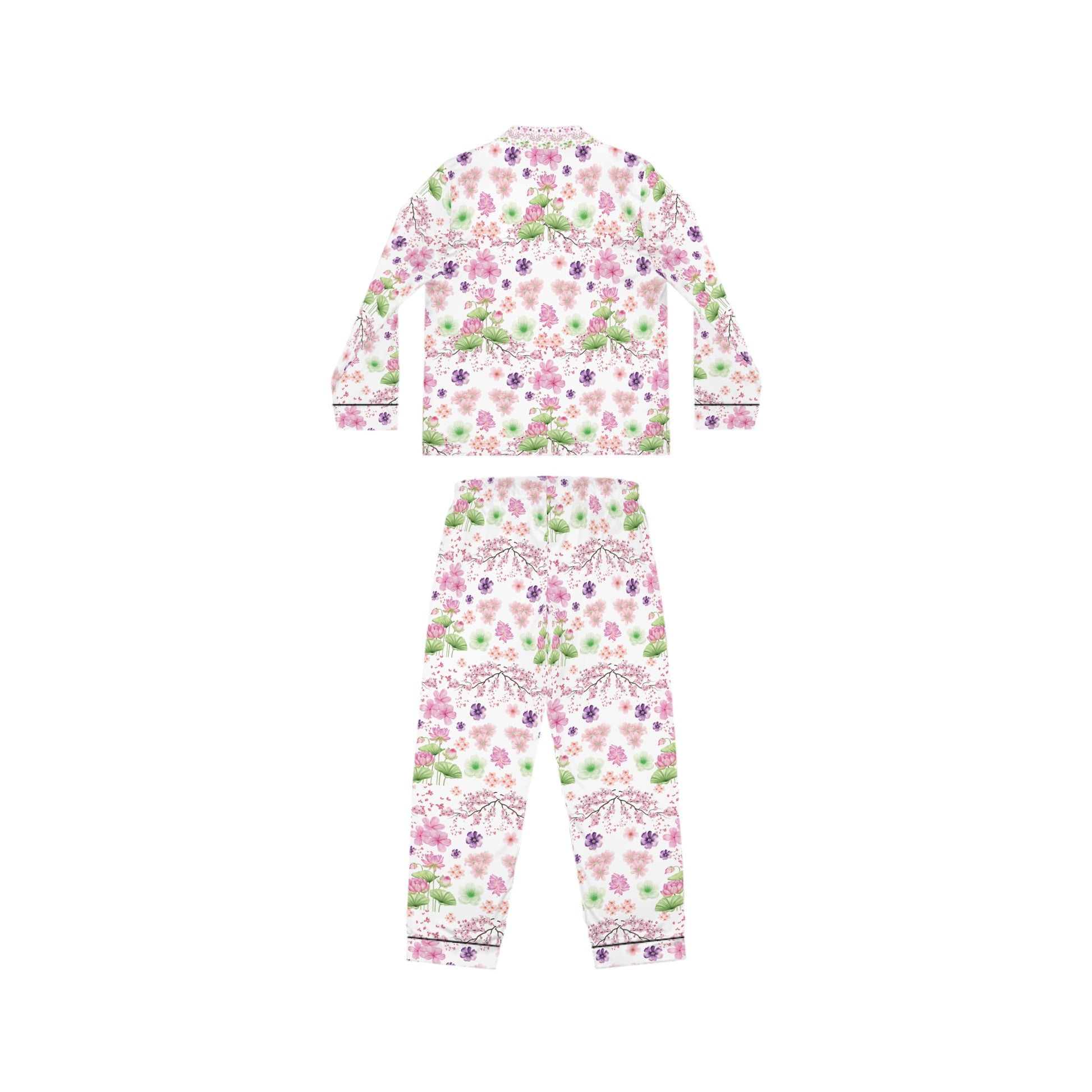 Pink and Mint Green Floral Luxury Women’s Satin Pajamas  Soft Silk-Feel Sleepwear & Chic Loungewear Set Christmas Gift,  Christmas Morning Outfit Perfect Gift