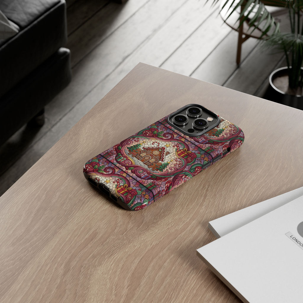 iPhone Case 17, 16  Gingerbread Stained Glass Tough Case Samsung perfect phone case