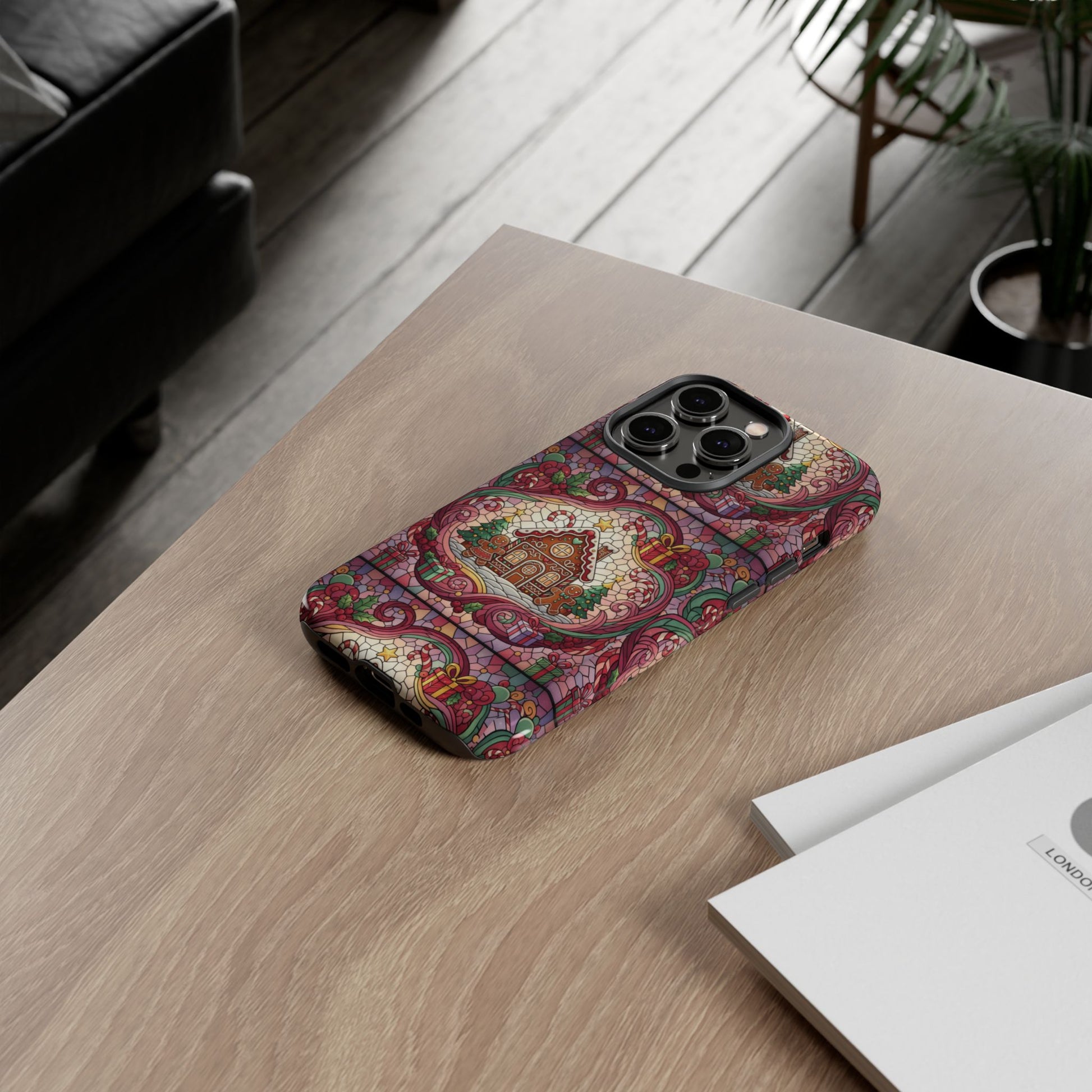 iPhone Case 17, 16  Gingerbread Stained Glass Tough Case Samsung perfect phone case