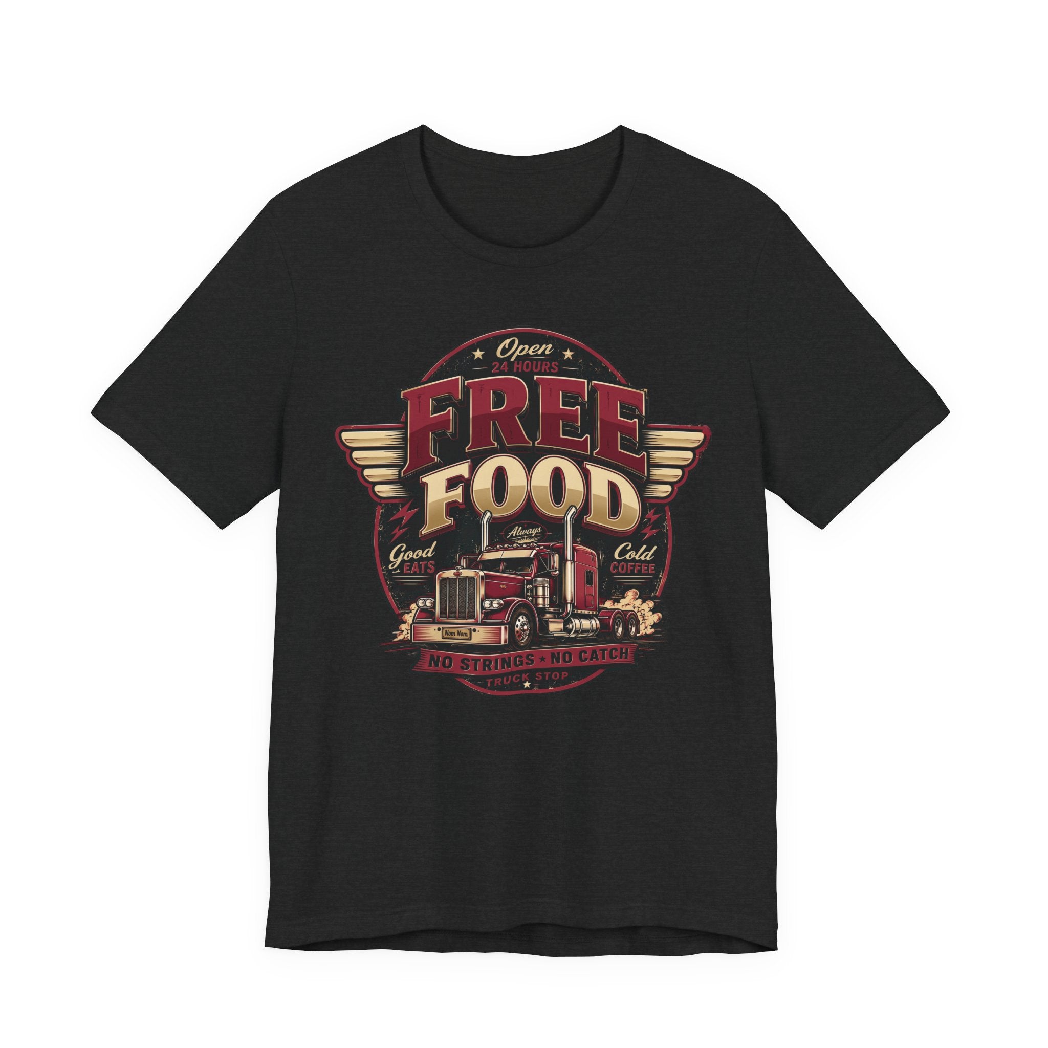 T-shirt humoristique « Free Food » pour camion de cuisine, parfait pour papa ou mari