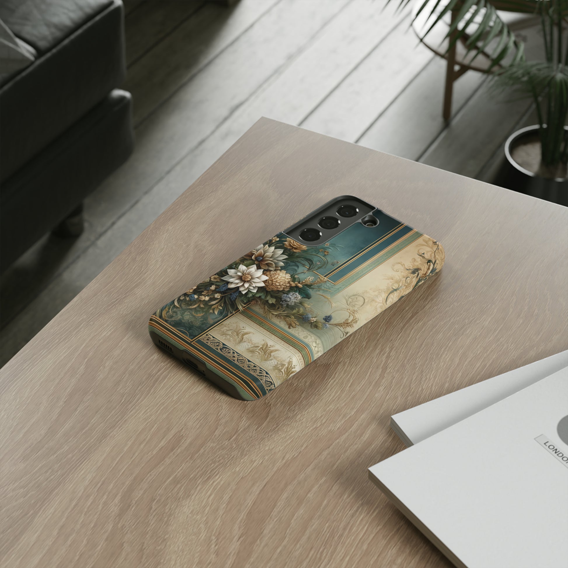 Victorian Floral Boho Luxury Phone Tough Case Floral Elegant Durable Stylish for Modern Devices iPhone 15, Samsung iPhone Samsung Accessory Gift for Her.
