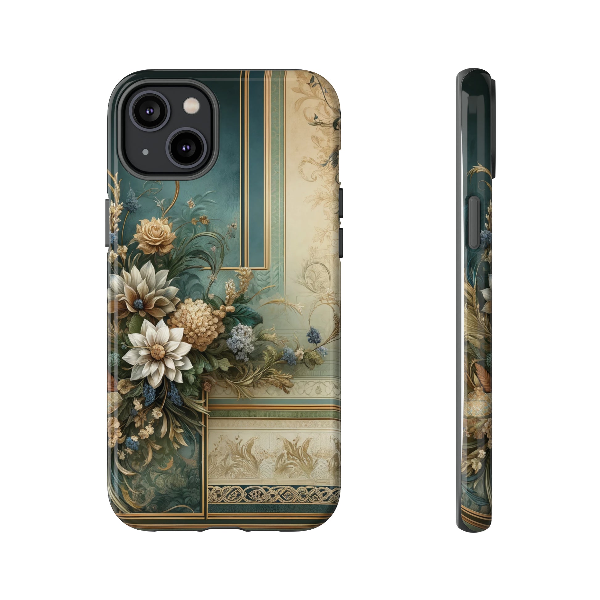 Victorian Floral Boho Luxury Phone Tough Case Floral Elegant Durable Stylish for Modern Devices iPhone 15, Samsung iPhone Samsung Accessory Gift for Her.